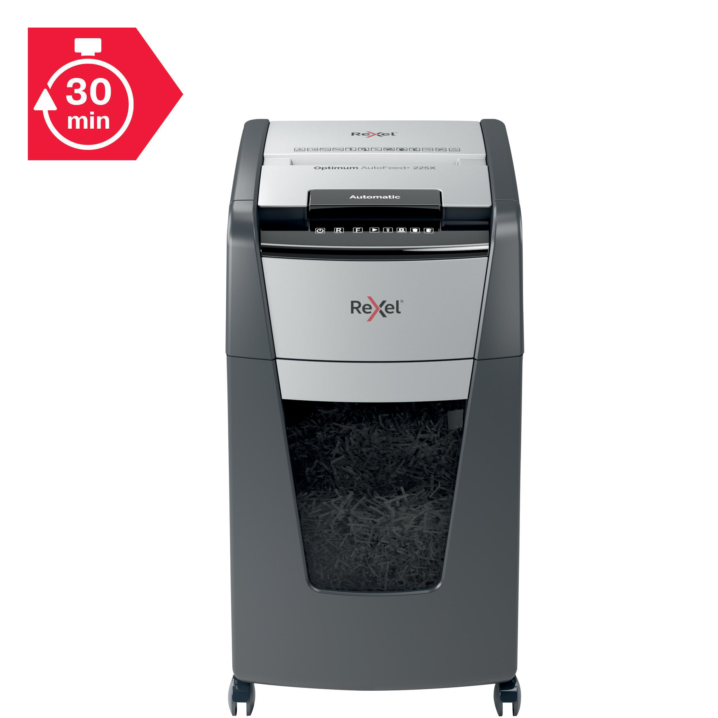 REXEL Optimum AutoFeed+ 225X Automatischer Aktenvernichter, Schwarz