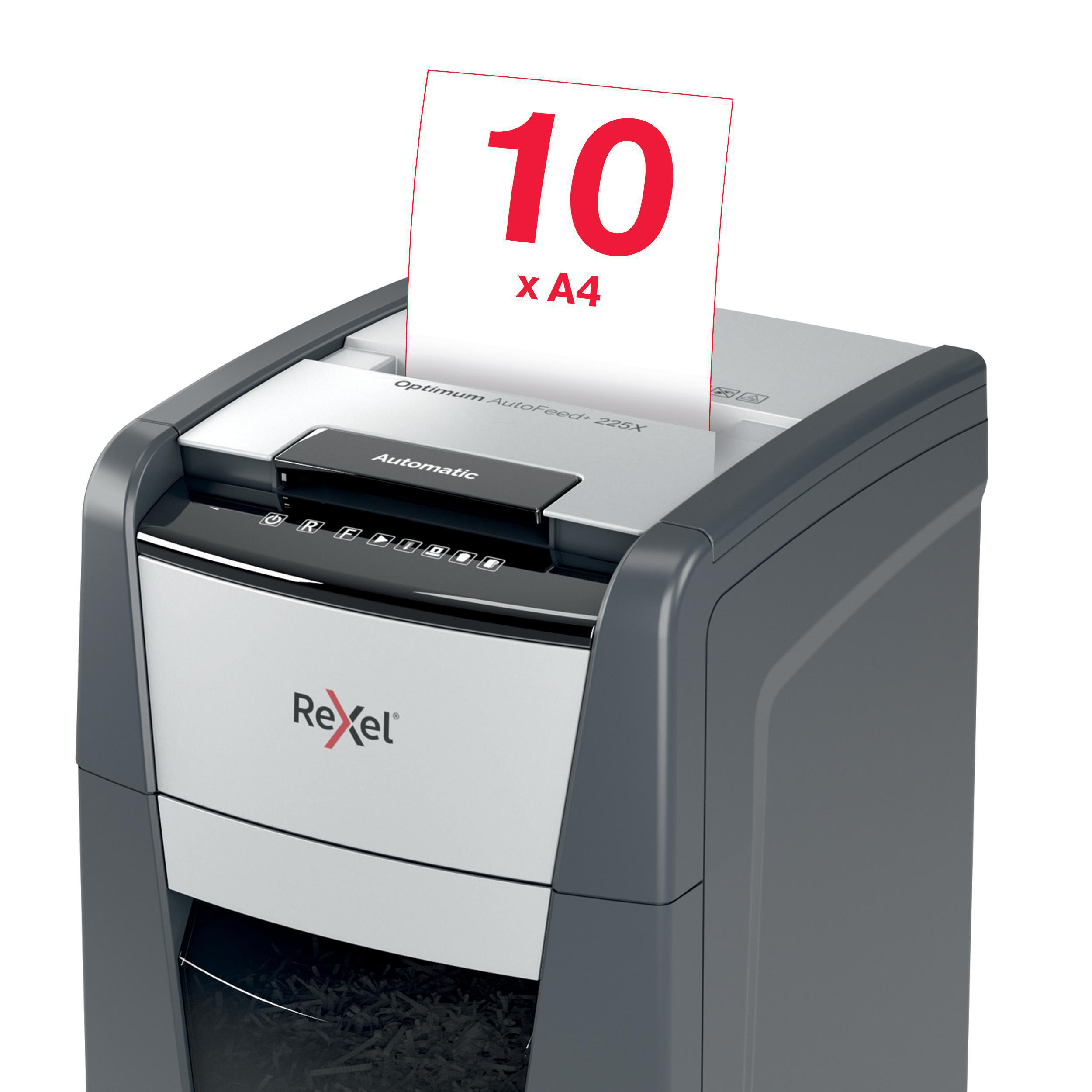 REXEL Optimum AutoFeed+ 225X Automatischer Aktenvernichter, Schwarz