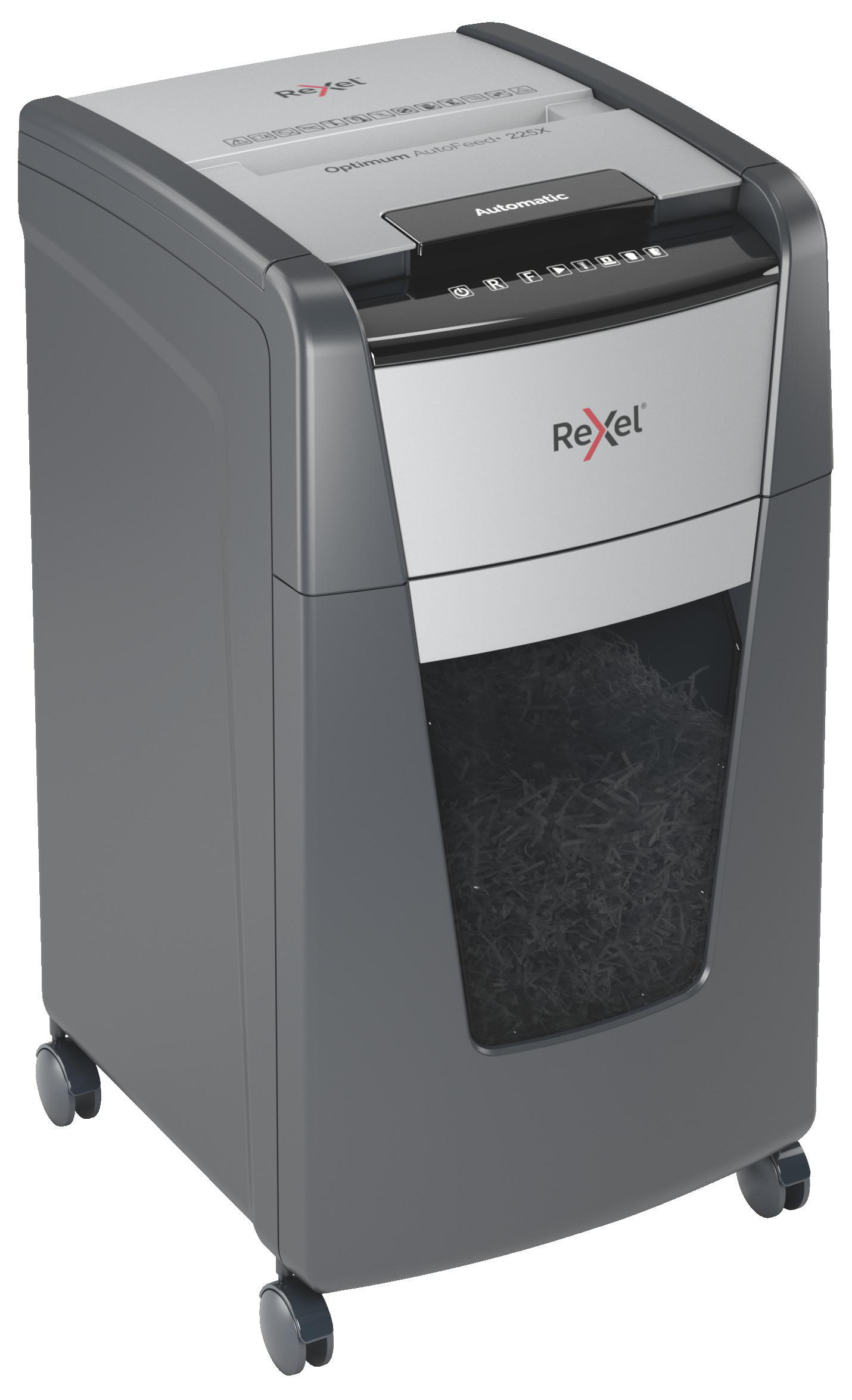REXEL Optimum AutoFeed+ 225X Automatischer Aktenvernichter, Schwarz