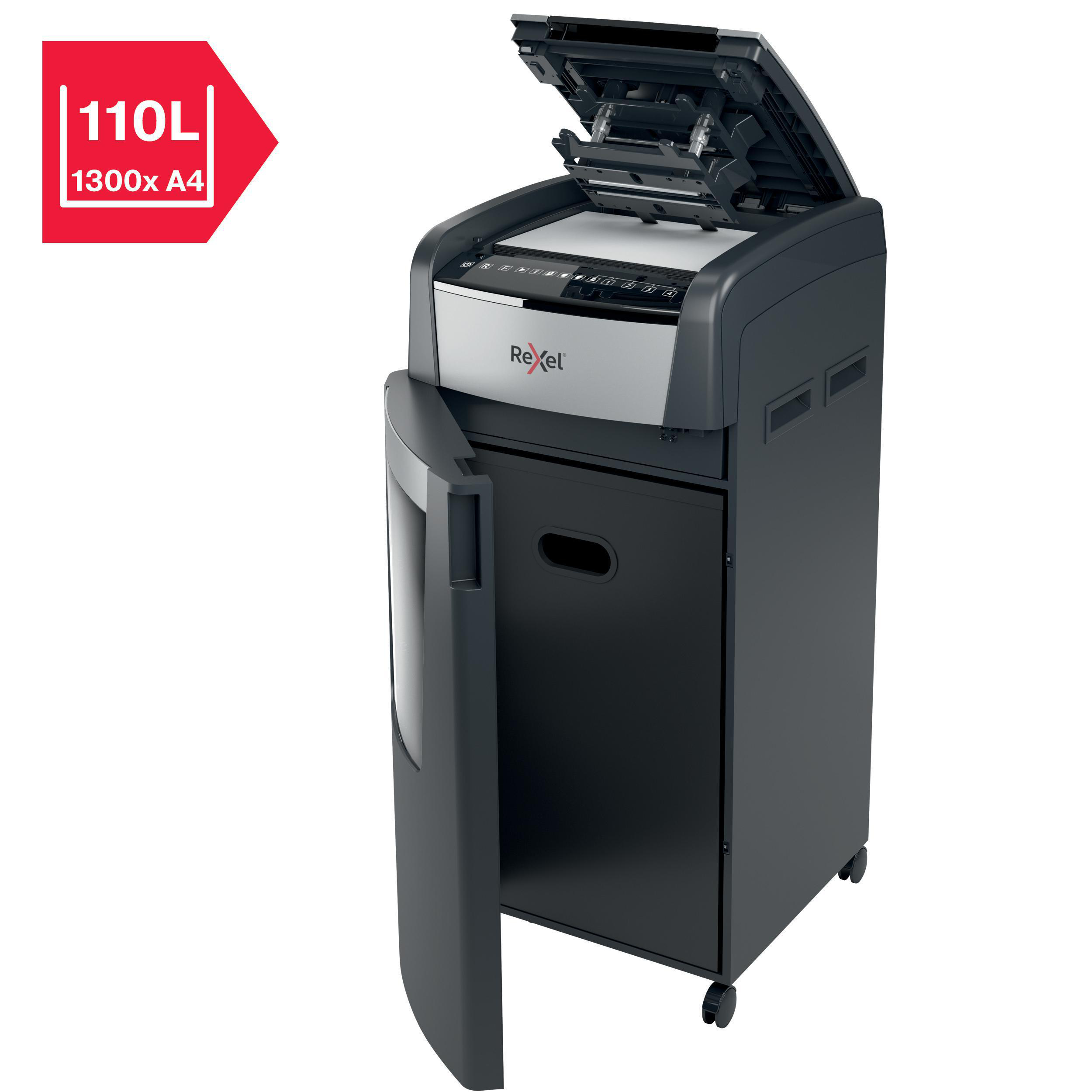 REXEL Optimum AutoFeed+ 600M Automatischer Aktenvernichter, Schwarz
