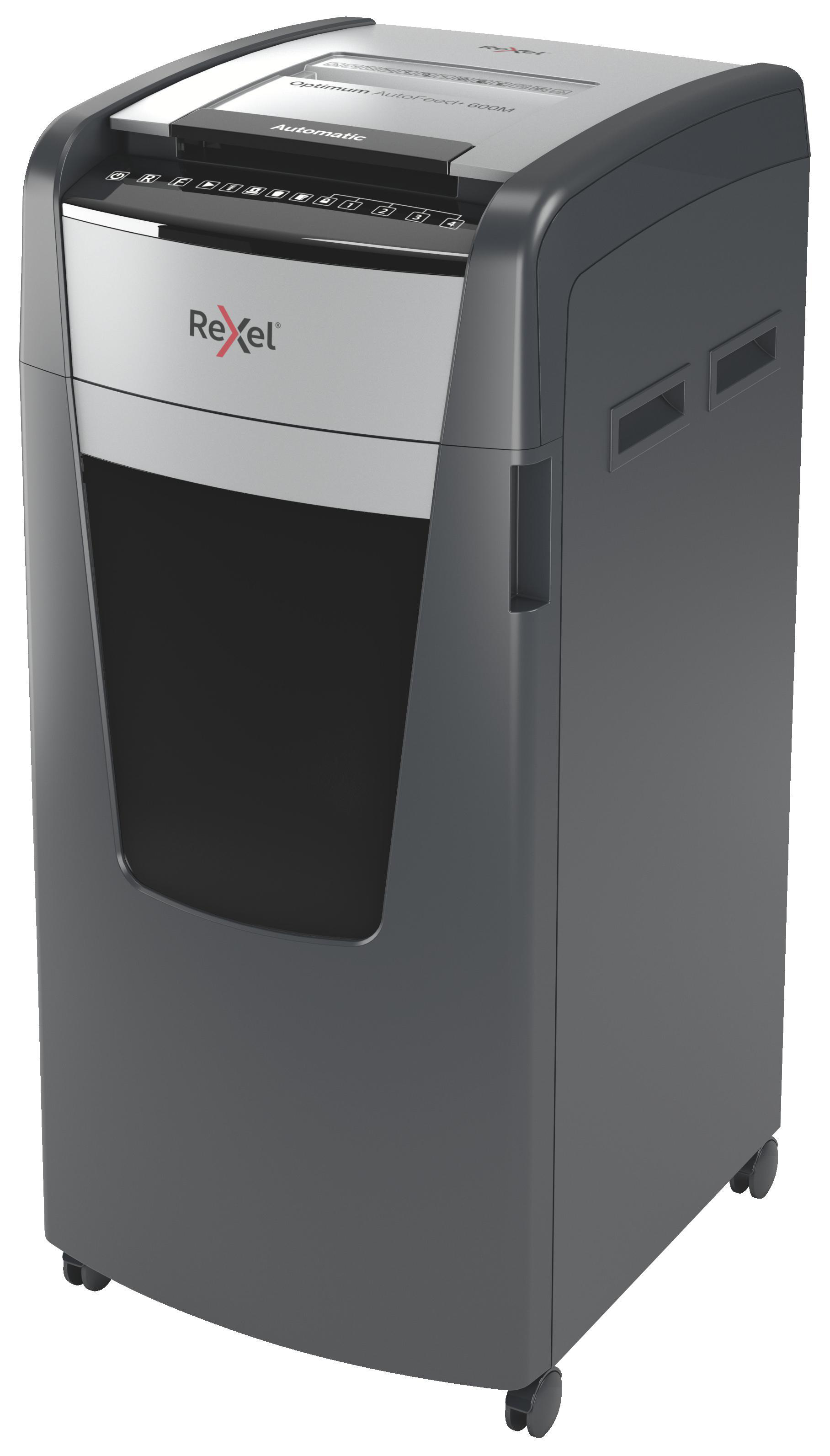 REXEL Optimum AutoFeed+ 600M Automatischer Aktenvernichter, Schwarz