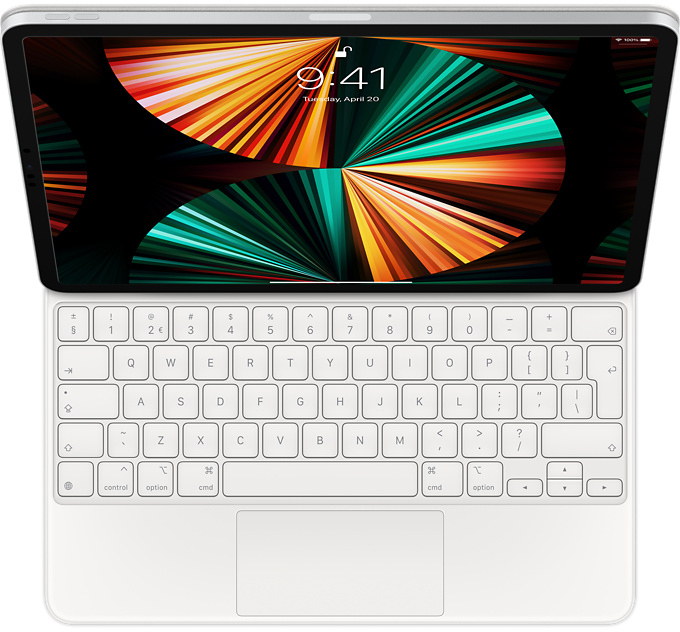APPLE Toetsenbordcover Magic Keyboard iPad Pro 12.9" 5th Gen QWERTY Wit (MJQL3)