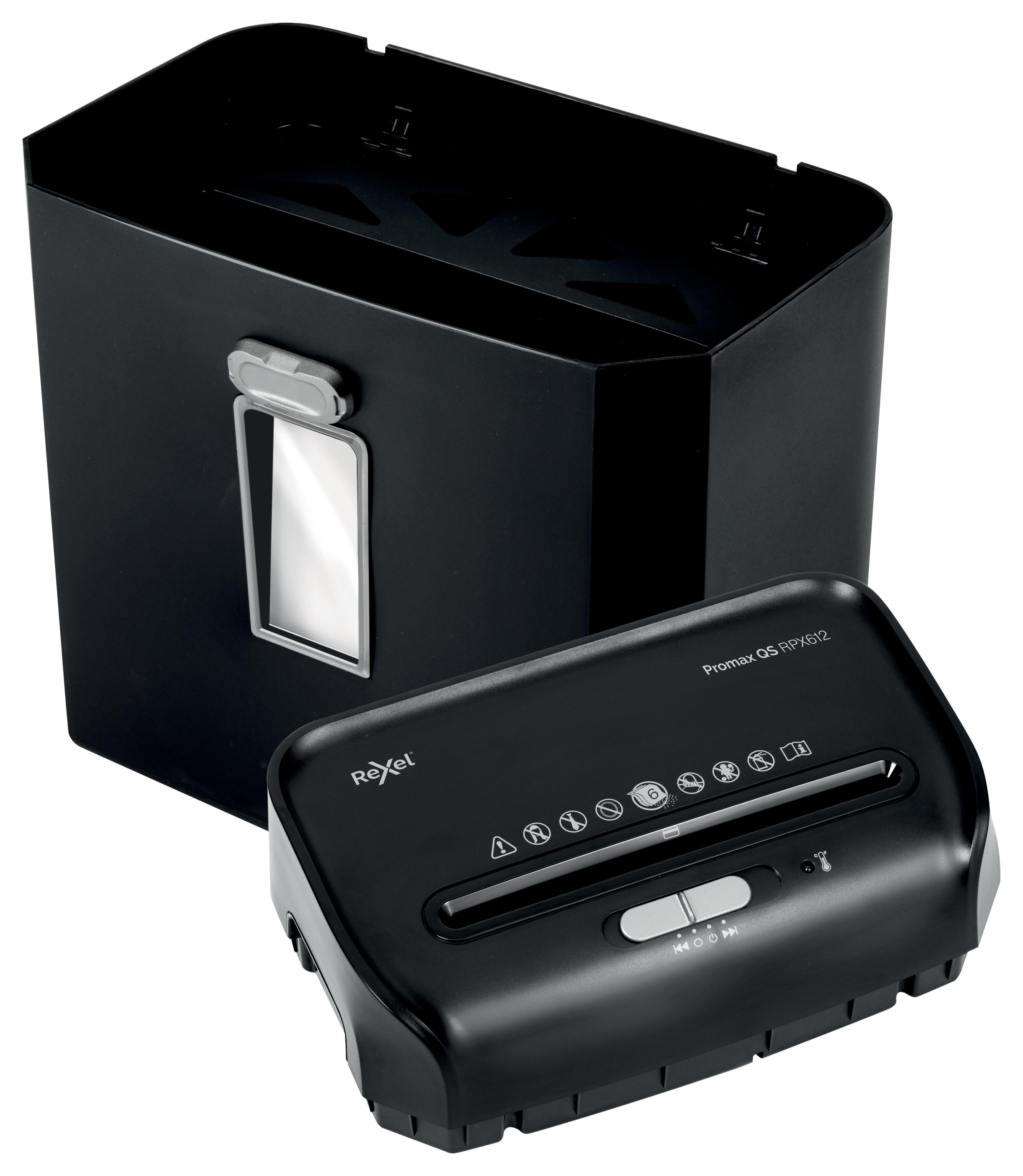 REXEL ProMax RPX612 P-4 Aktenvernichter, Schwarz