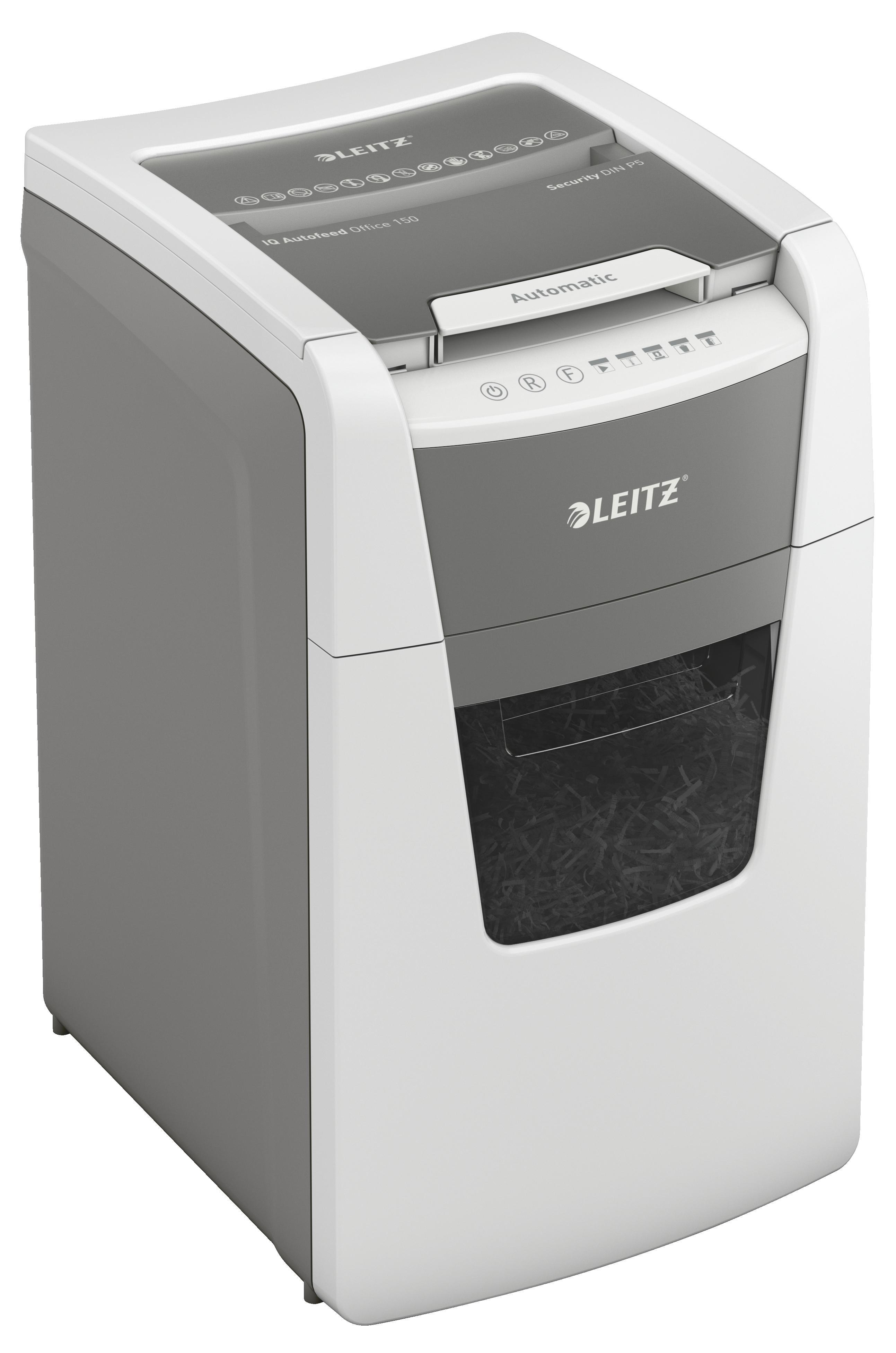 LEITZ IQ Autofeed Office 150 Automatischer Aktenvernichter, Weiß
