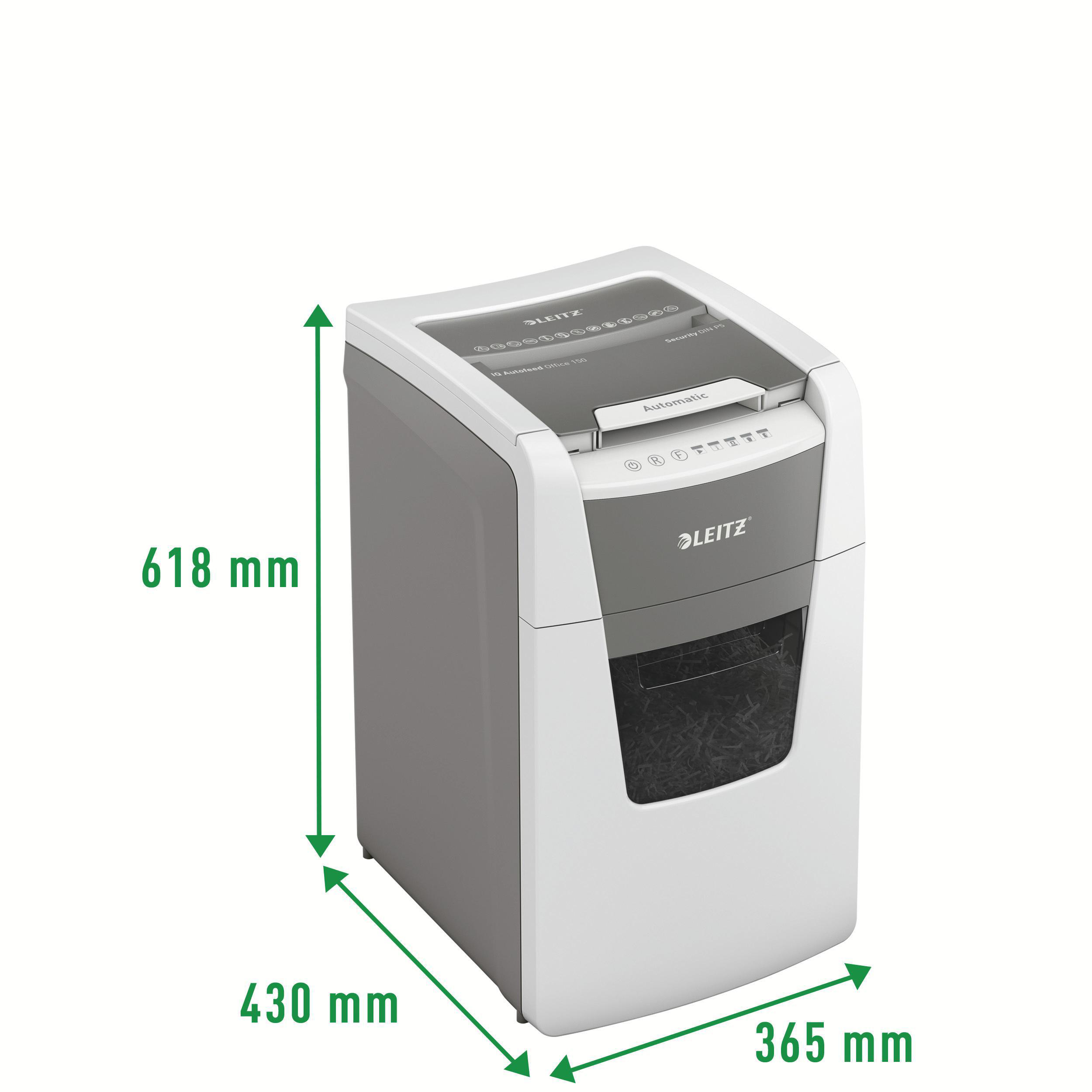 LEITZ IQ Autofeed Office 150 Automatischer Aktenvernichter, Weiß