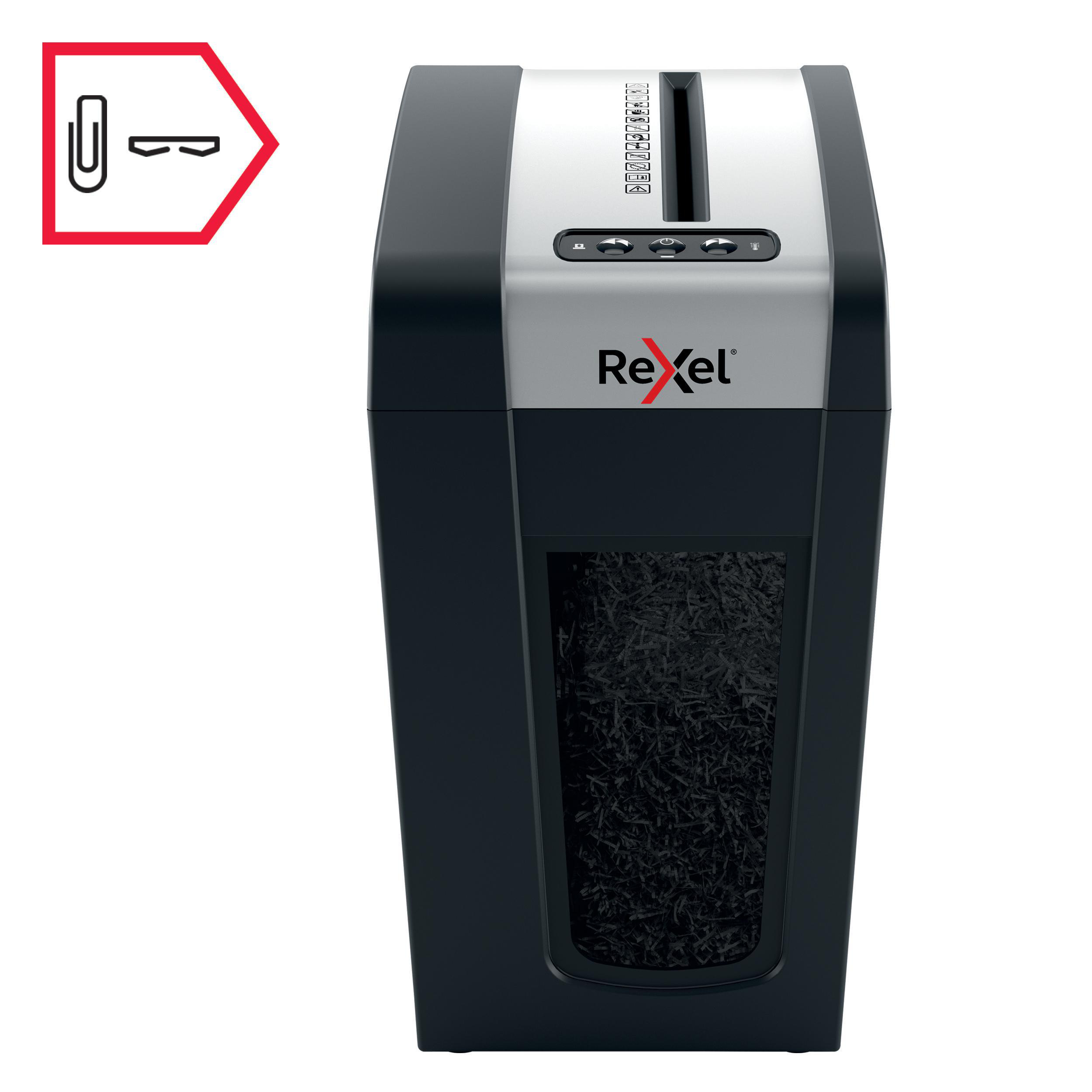 REXEL Secure MC6-SL Slimline Whisper-Shred™ Aktenvernichter, Schwarz