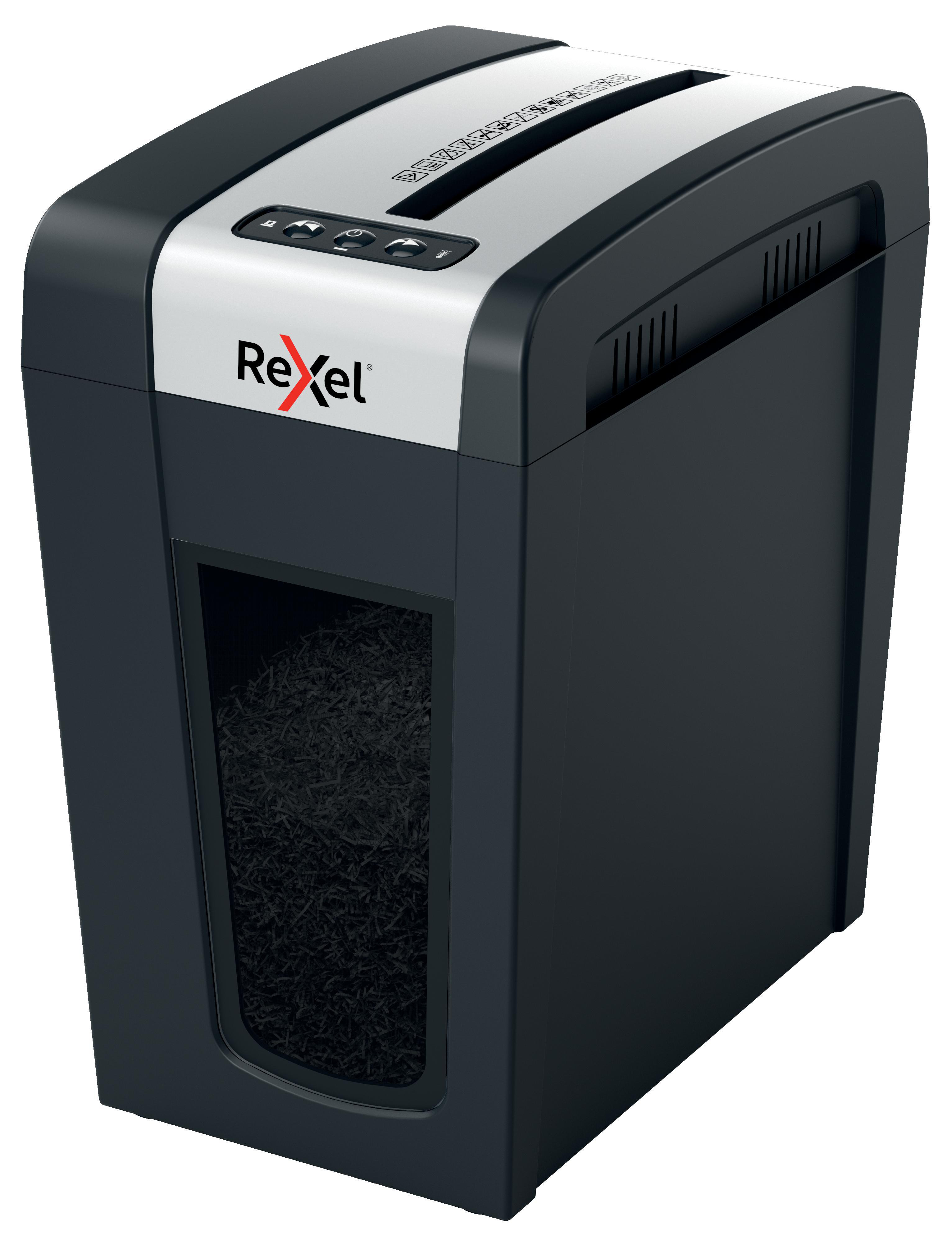 REXEL Secure MC6-SL Slimline Whisper-Shred™ Aktenvernichter, Schwarz