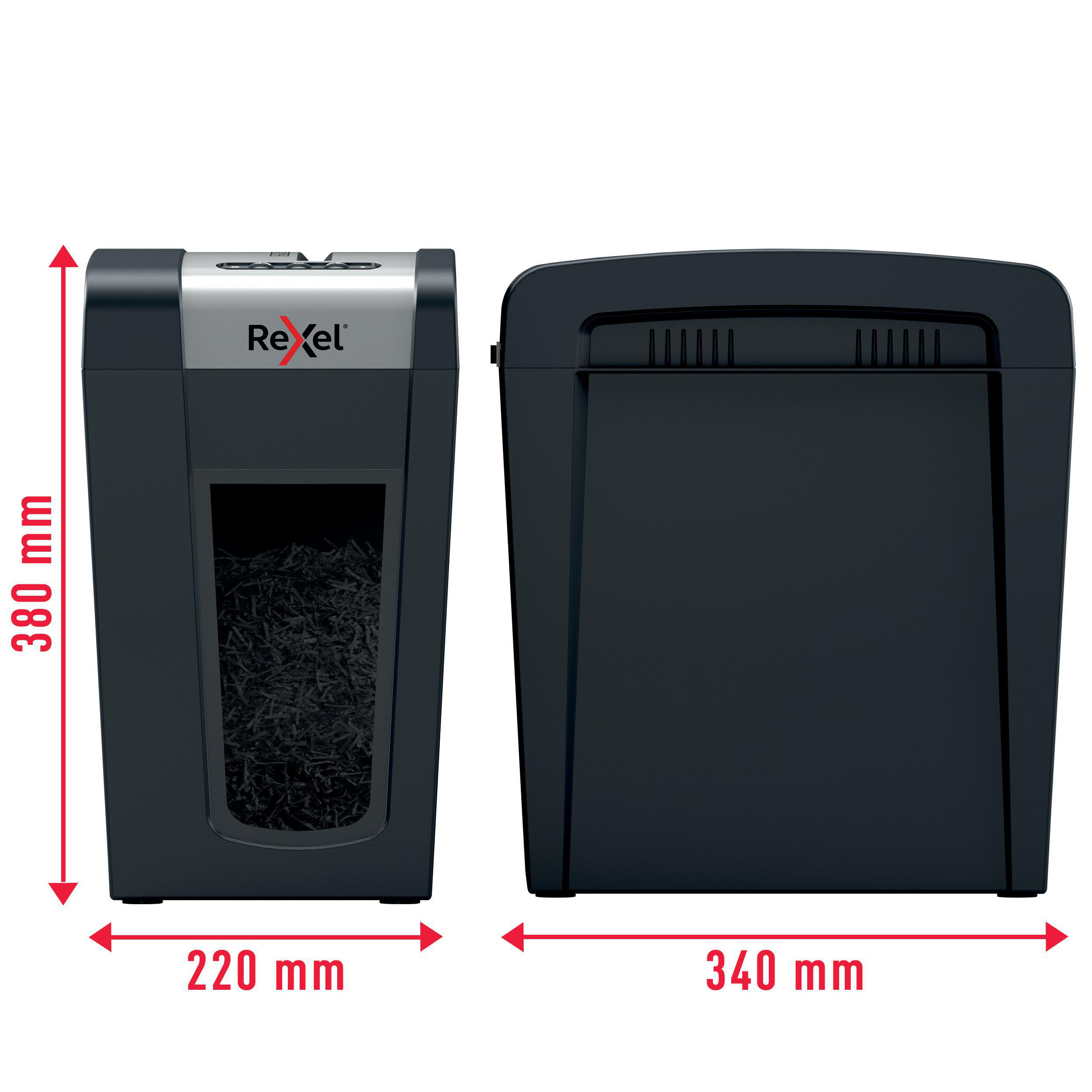 REXEL Secure MC6-SL Slimline Whisper-Shred™ Aktenvernichter, Schwarz