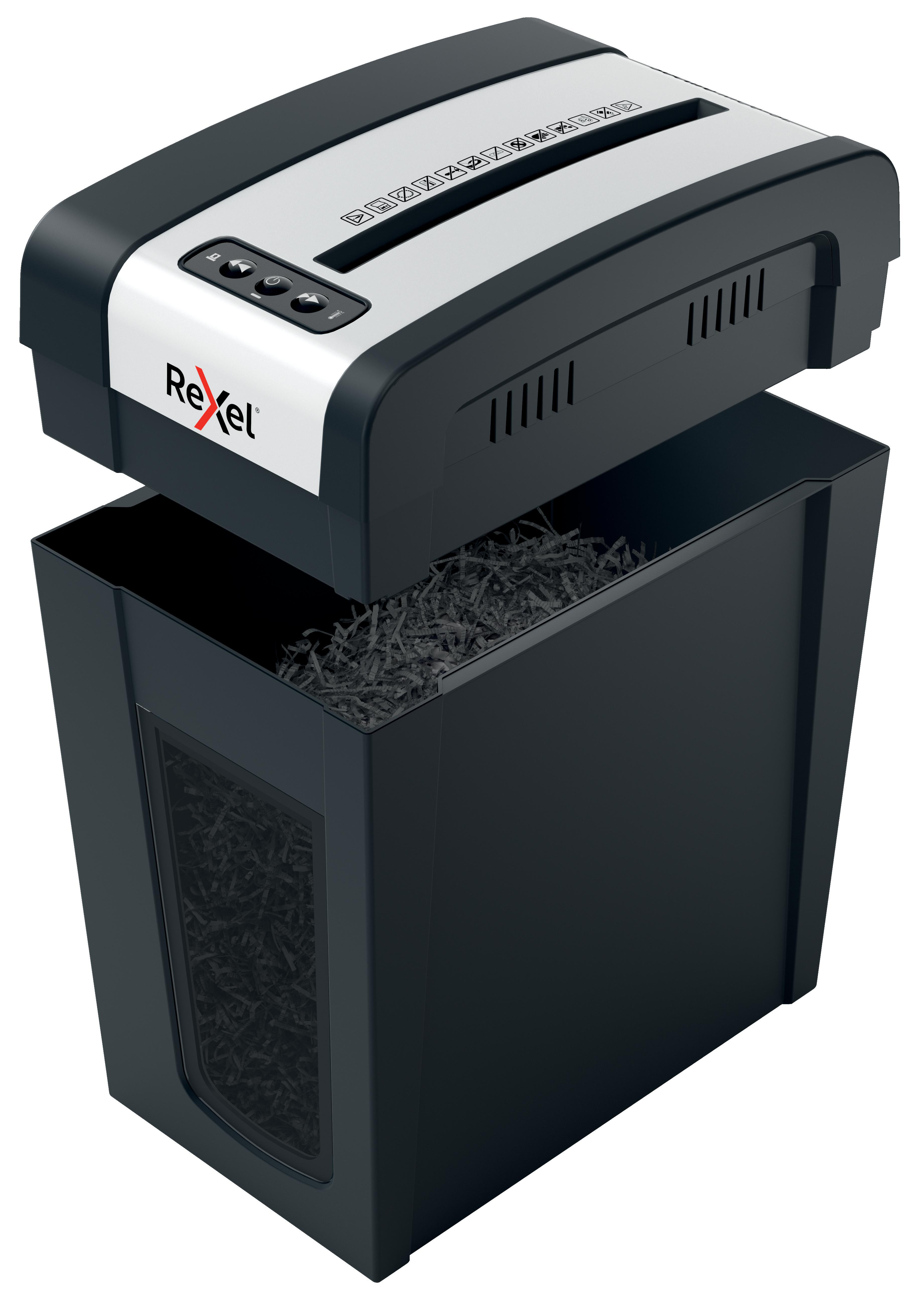 REXEL Secure MC6-SL Slimline Whisper-Shred™ Aktenvernichter, Schwarz