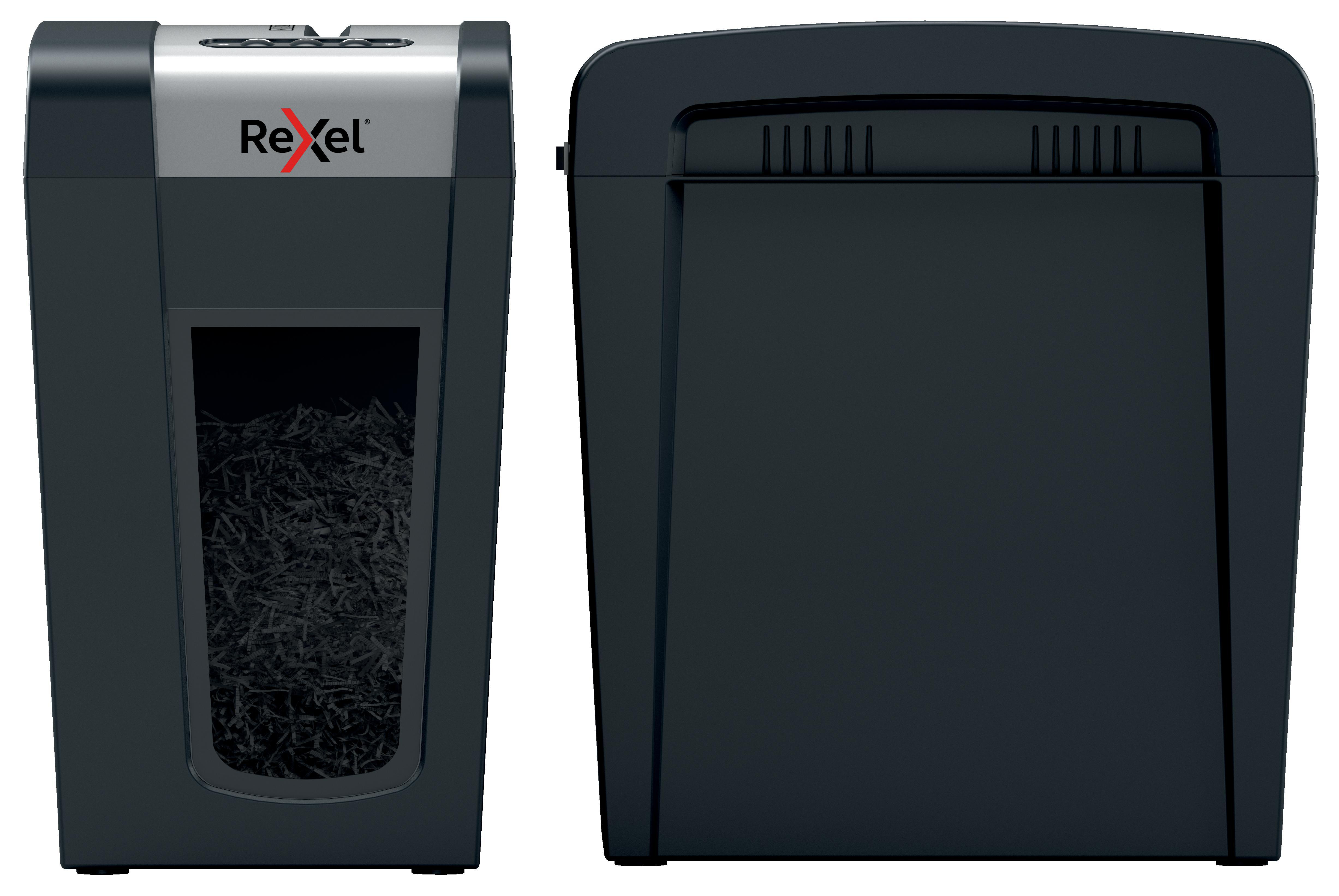 REXEL Secure MC6-SL Slimline Whisper-Shred™ Aktenvernichter, Schwarz