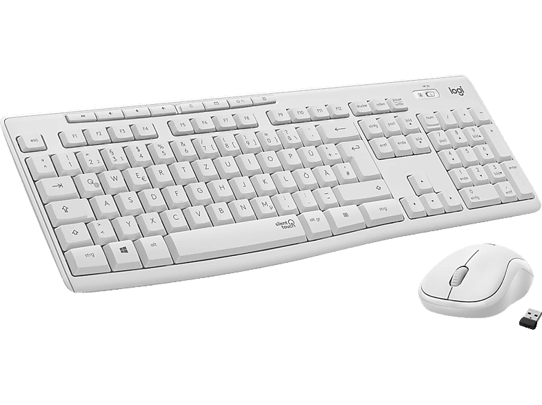 LOGITECH MK295 kabellos, & Set, Weiß , Tastatur Maus