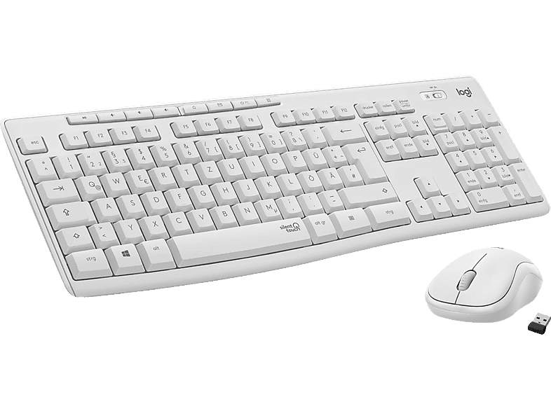 LOGITECH & Set, MK295 Weiß Tastatur Maus , kabellos,