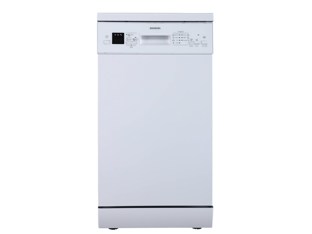 Lavavajillas - Infiniton DIW-4510W, Independiente, 10 servicios, 7 programas, 47dB, 45cm, Extra Drying, Blanco