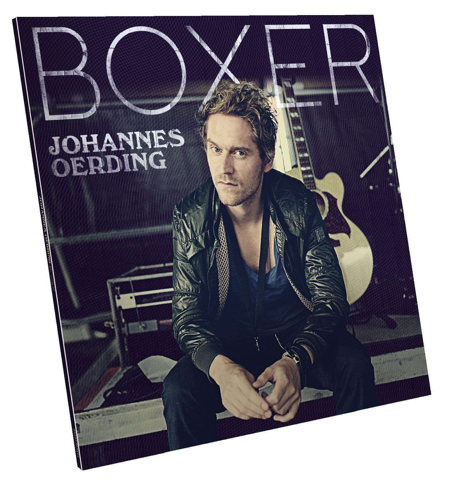 Albumcover mit Sänger Johannes Oerding, das Wort 'BOXER' oben.
