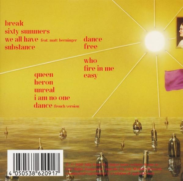 Pochette de CD avec fond jaune et texte sur une chanson.