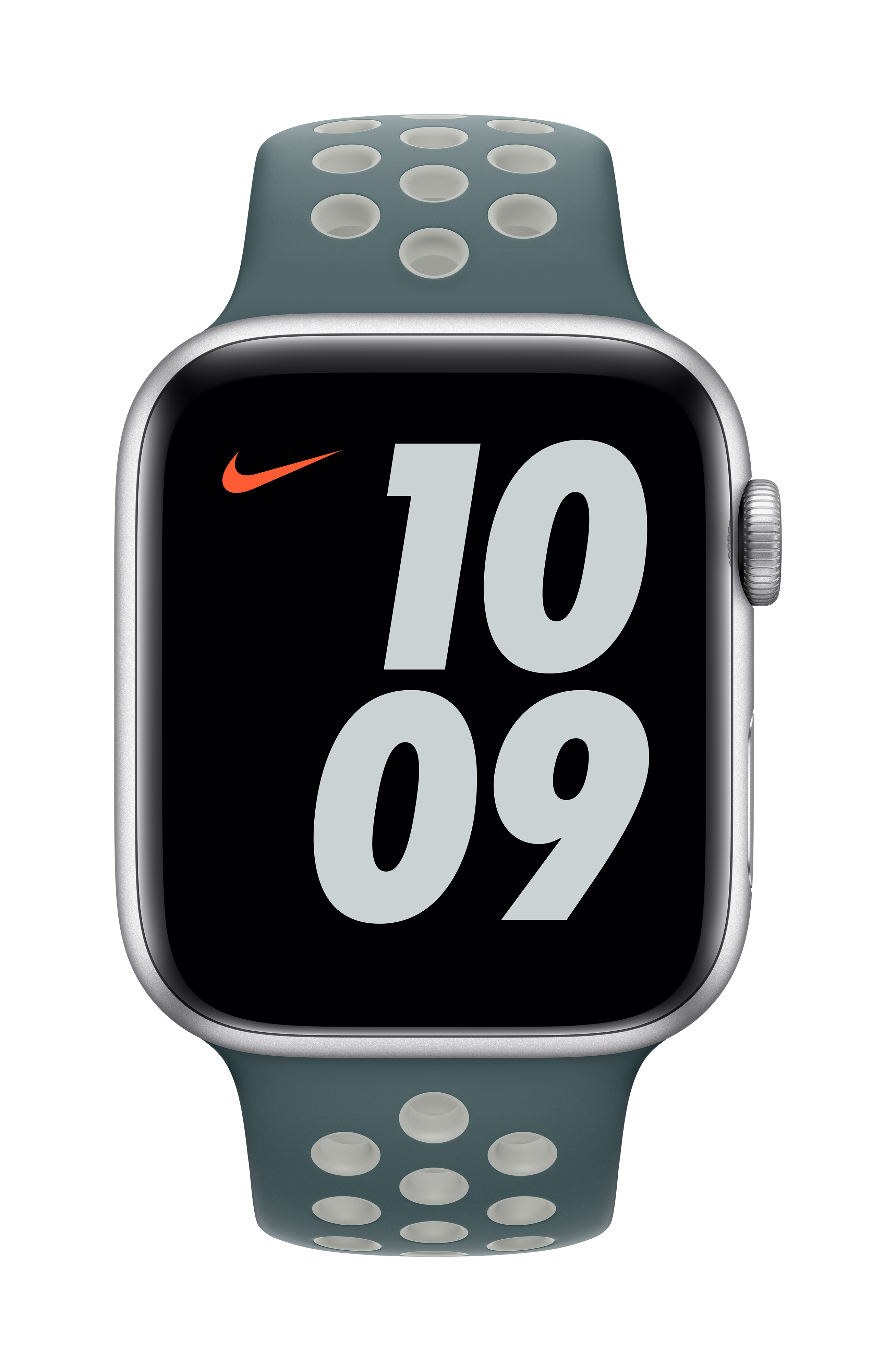 Apple Watch Nike Sport Band, 44mm, Verde mate/plata claro