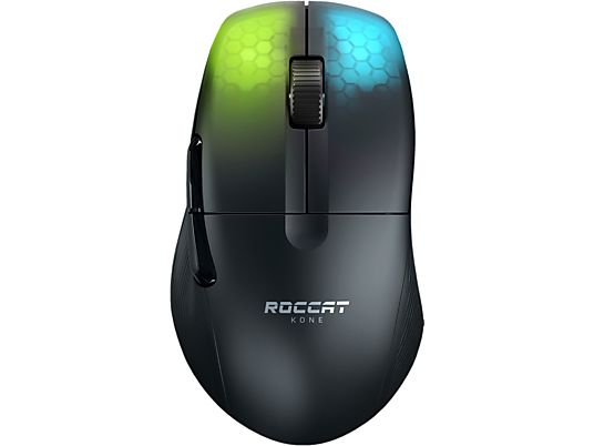 ROCCAT Kone Pro - Gaming Mouse, Senza fili, Ottica con LED, 19000 dpi, Nero