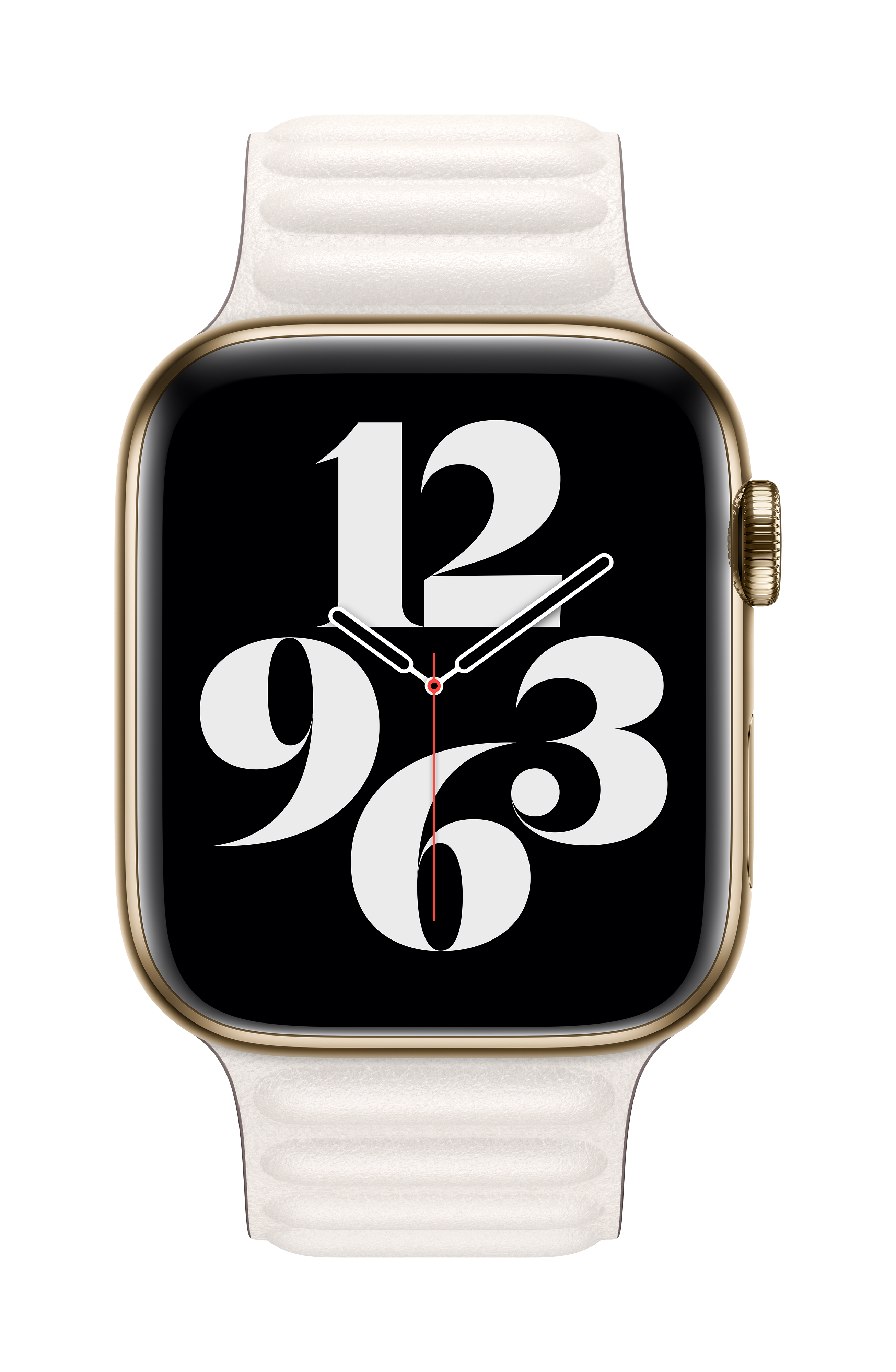 Apple Watch Correa de eslabones de piel, 44mm, Talla S/M, Tiza