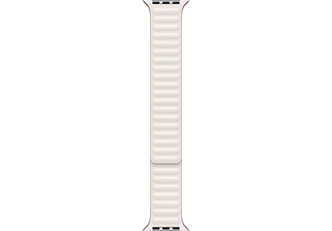 Apple Watch Correa de eslabones de piel, 44mm, Talla M/L, Tiza