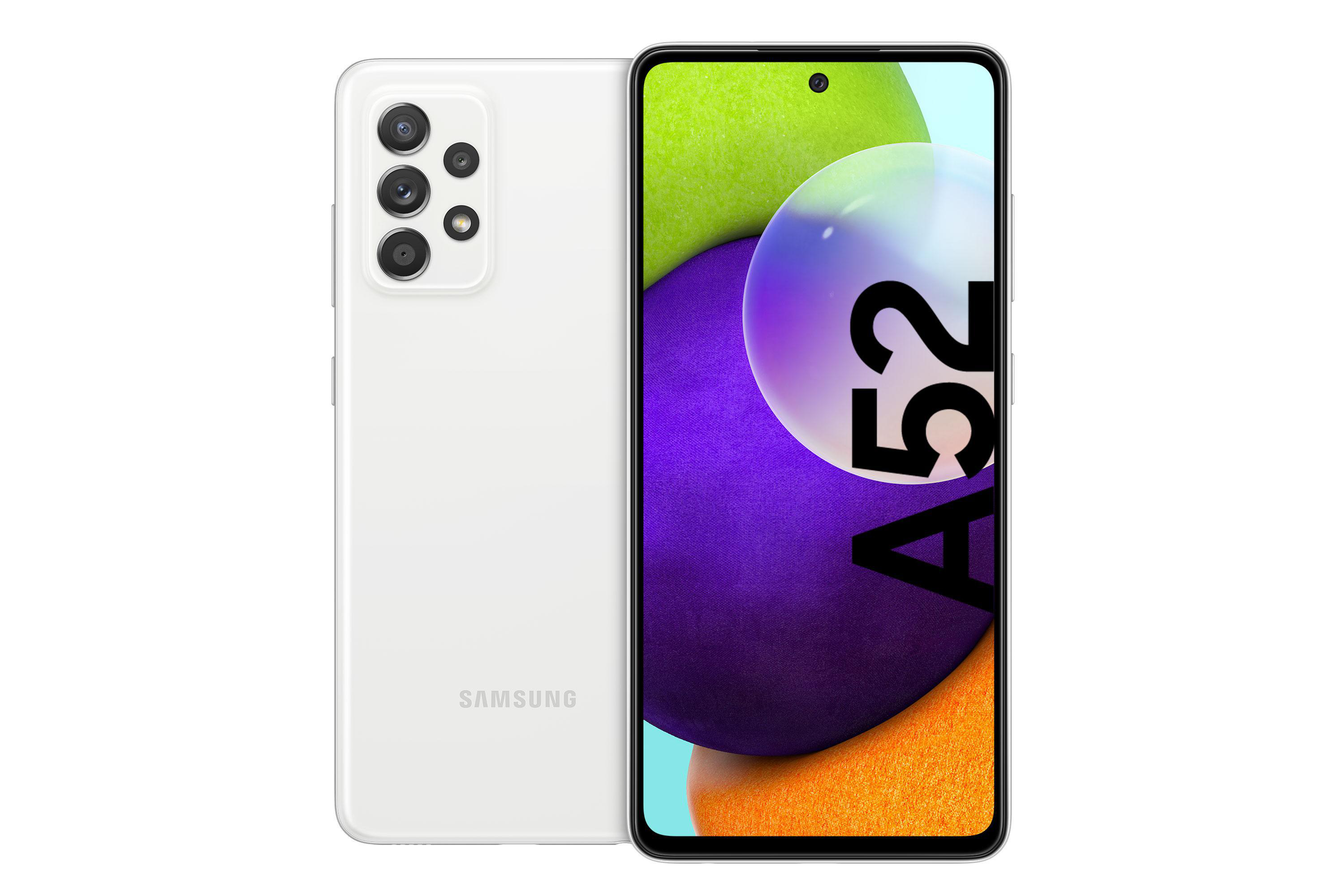 White Awesome SAMSUNG SIM Galaxy Dual 128 A52 GB