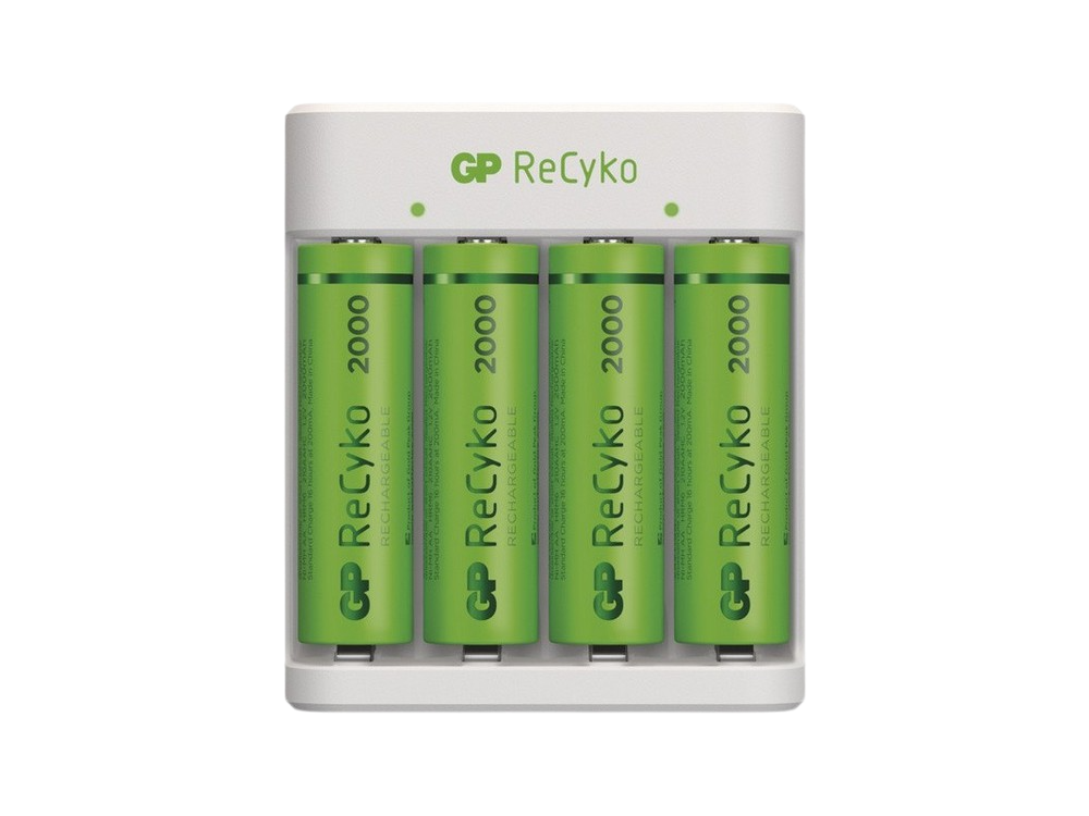 Pilas Recargables Con cargador gp e411 4x recyko 2000 series usb verde para y aaa 220240v