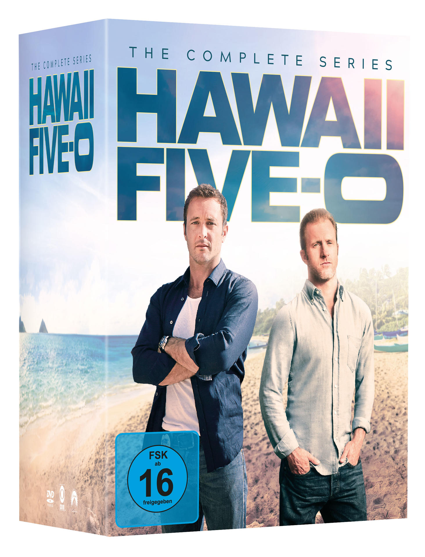 DVD-Box-Set-Cover von Hawaii Five-0 mit zwei Männern. Das Cover ist blau und weiß.