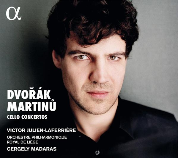 CD-hoes met portret van een man. Tekst: Dvorak Martinu. Celloconcerten.