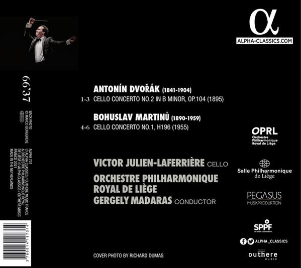 CD-hoes met tekst over de celloconcerten van Dvorak en Martinu.