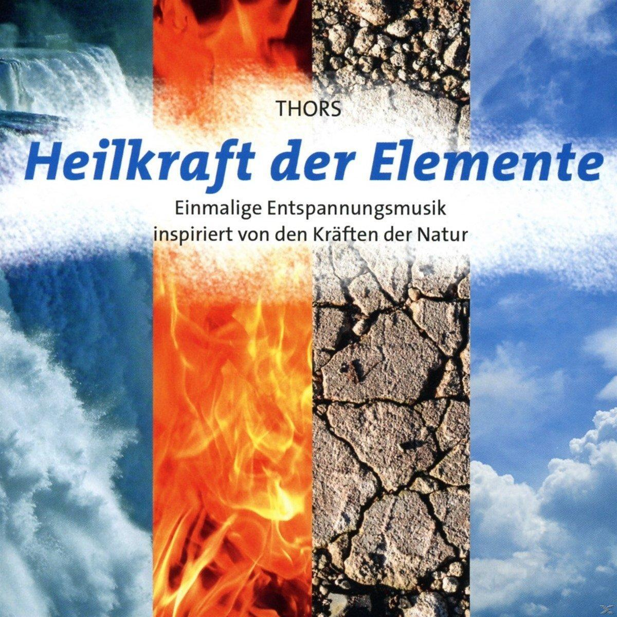 Albumcover mit Bildern von Wasser, Feuer, Erde und Himmel. Text: Heilkraft.