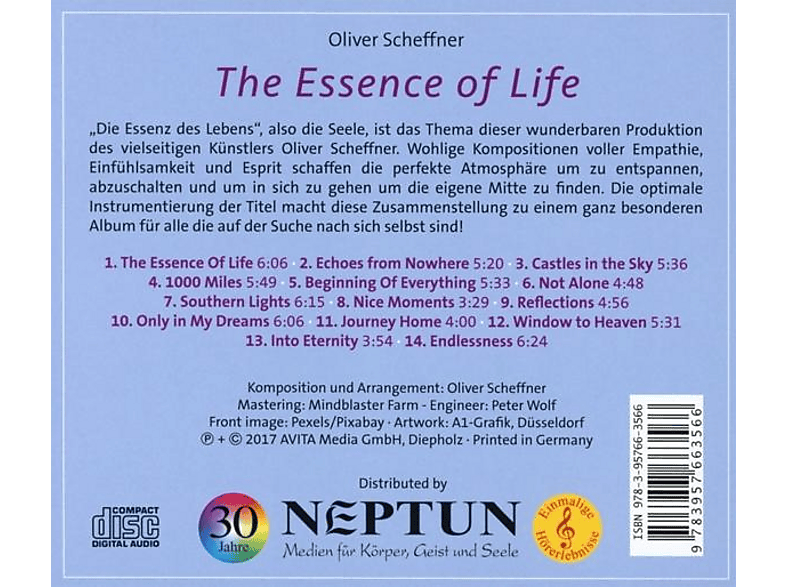 Thumbnail - Oliver Scheffner - The Essence Of Life (CD)