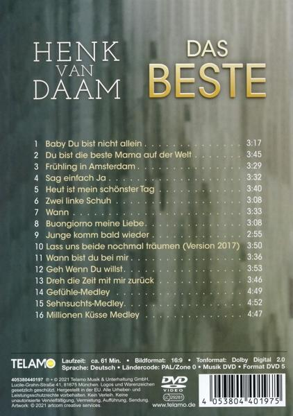 Egy DVD-tok hátulja számlistával és egyéb információkkal, beleértve a művész nevét.