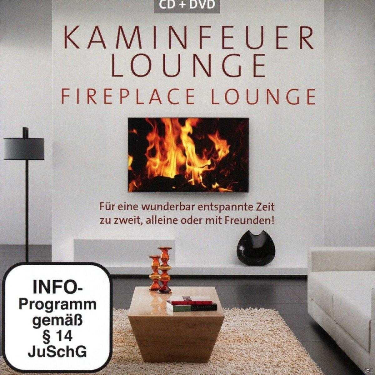 CD+DVD Cover. Kaminfeuer Lounge/Fireplace Lounge. Kaminfeuer-Thema, Wohnzimmer.