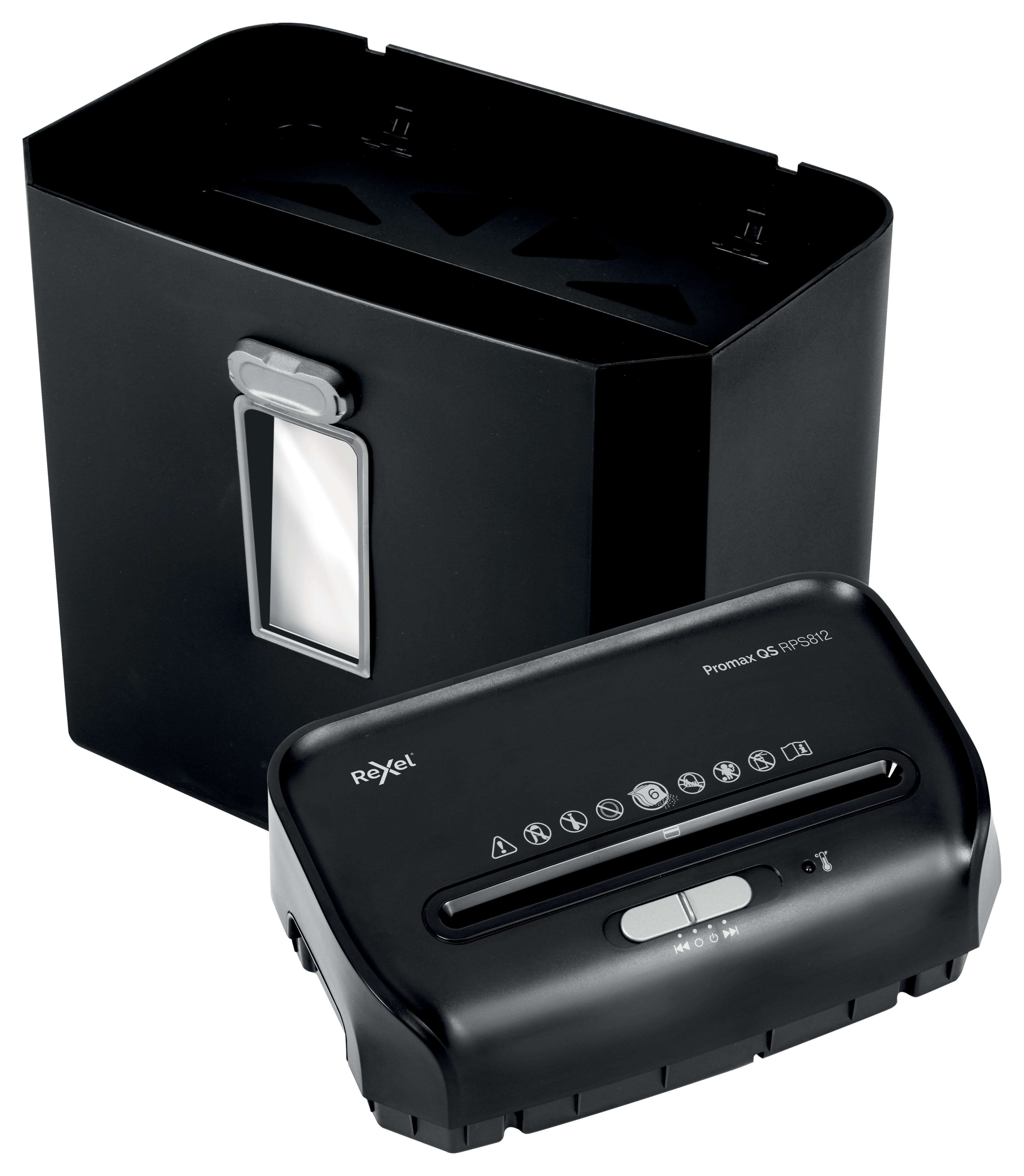REXEL ProMax RPS812 P-2 Aktenvernichter, Schwarz