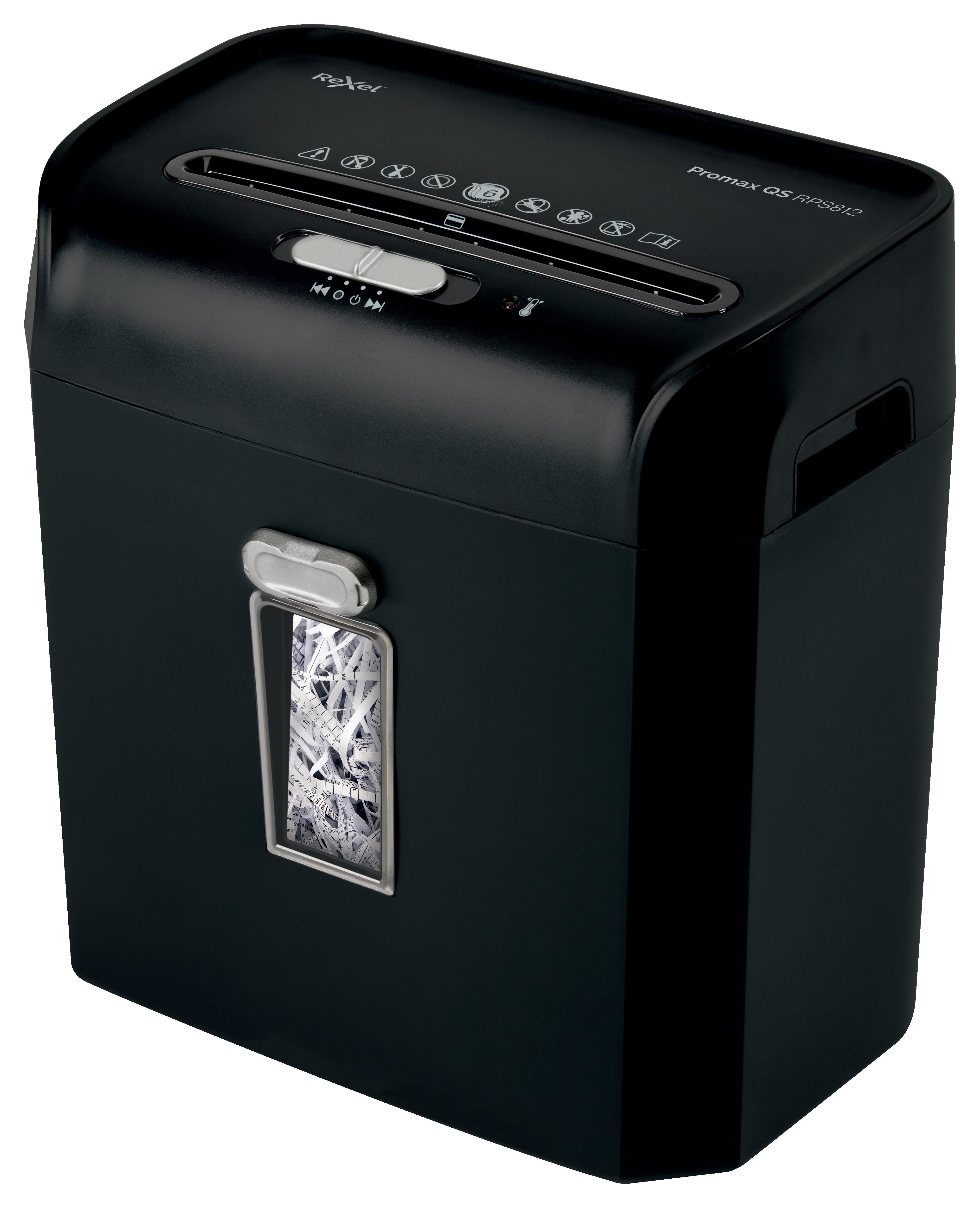 REXEL ProMax RPS812 P-2 Aktenvernichter, Schwarz