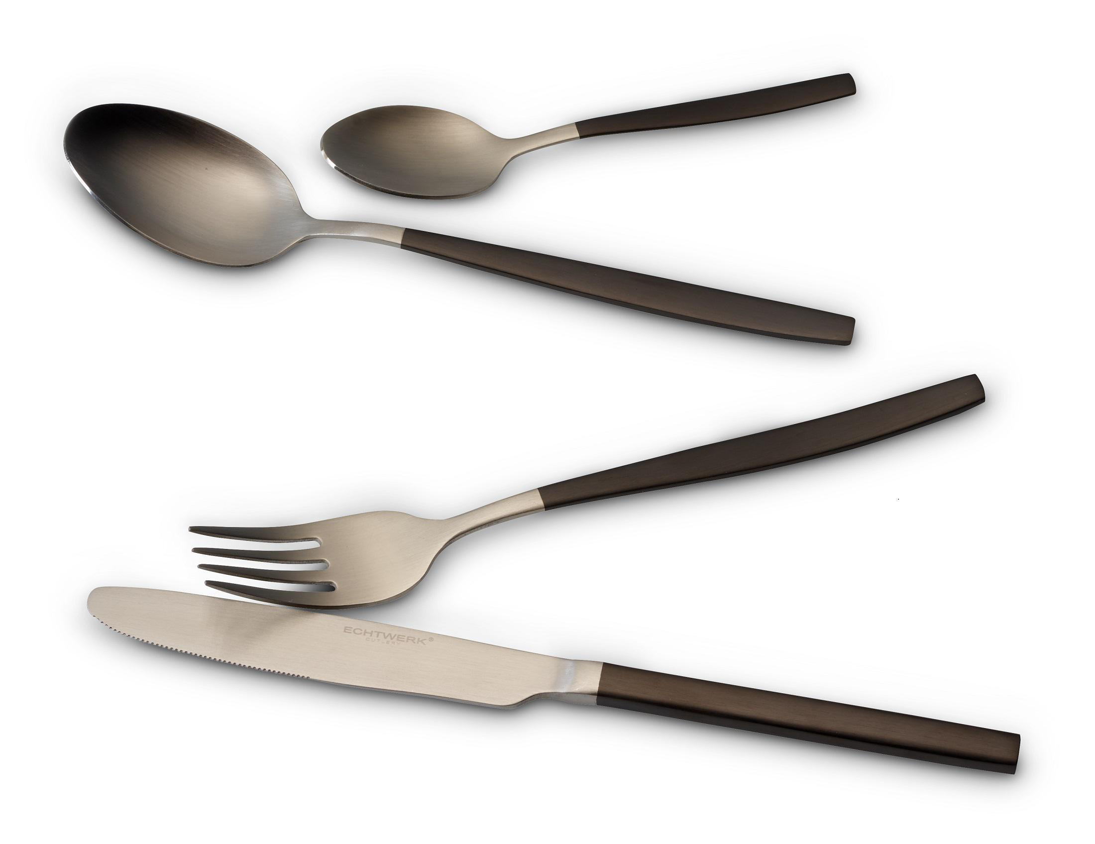 ECHTWERK EW-BS_3245E Positano Due 24-tlg.  Besteck Schwarz/Silber matt