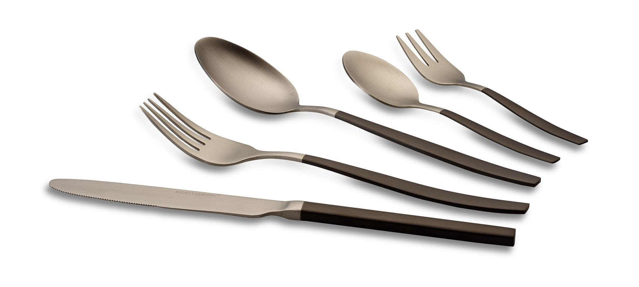 ECHTWERK EW-BS_3245E Positano Due 24-tlg.  Besteck Schwarz/Silber matt