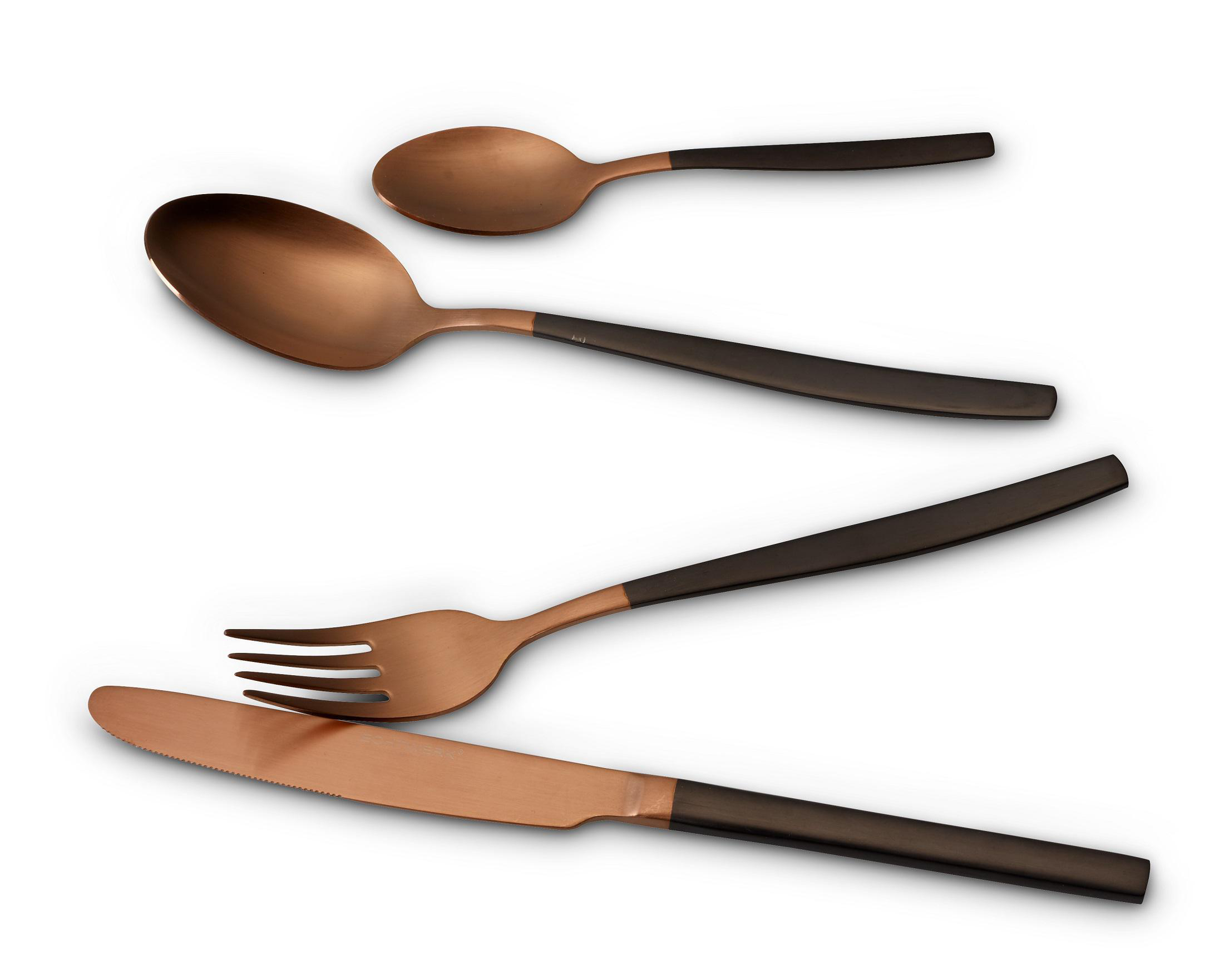 ECHTWERK EW-BS-3265B Positano Due 24-tlg. Besteck Bronze/Schwarz matt