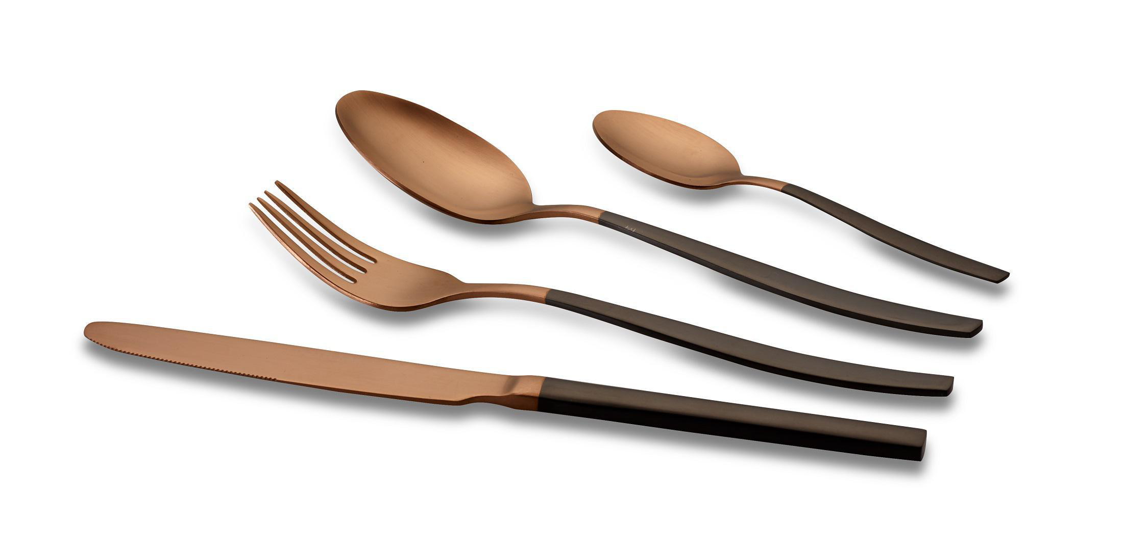 ECHTWERK EW-BS-3265B Positano Due 24-tlg. Besteck Bronze/Schwarz matt