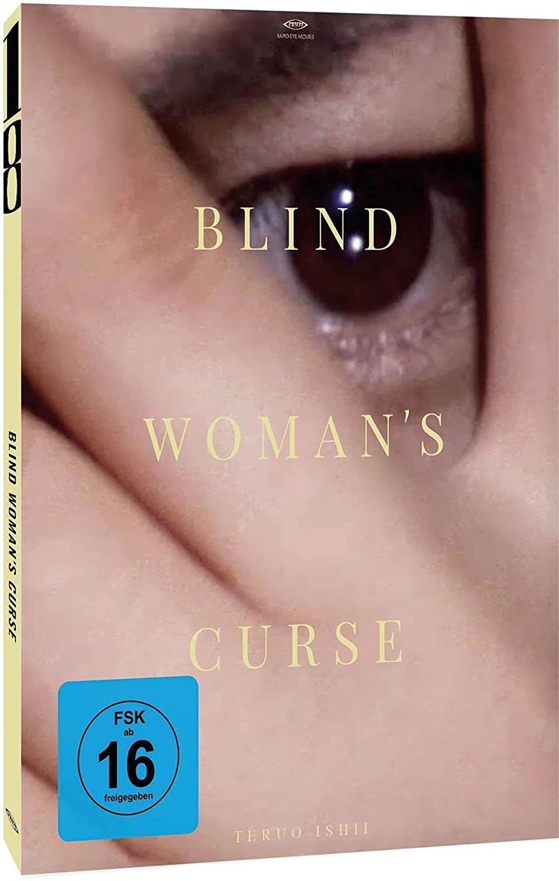 DVD-Hülle mit Bild eines Auges und einer Hand. Der Titel lautet „BLIND WOMAN'S CURSE“.