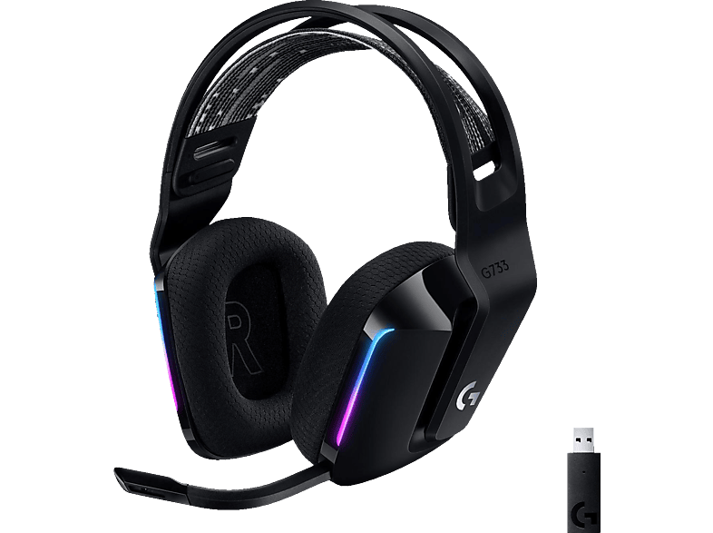 Headset LIGHTSYNC LOGITECH Gaming Speed Over-ear G733 Schwarz Light kabelloses, RGB