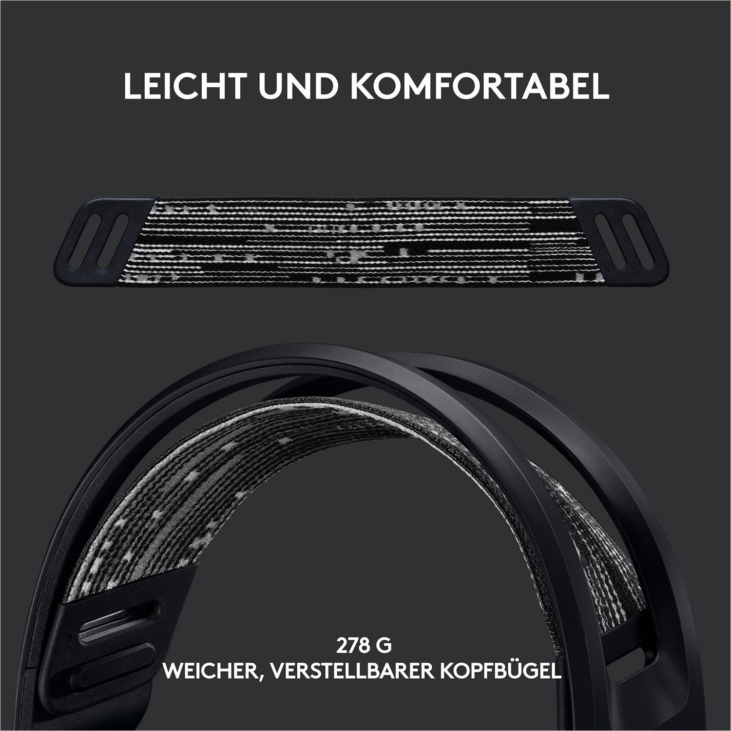 Over-ear Headset Light RGB Speed kabelloses, LIGHTSYNC G733 Schwarz Gaming LOGITECH
