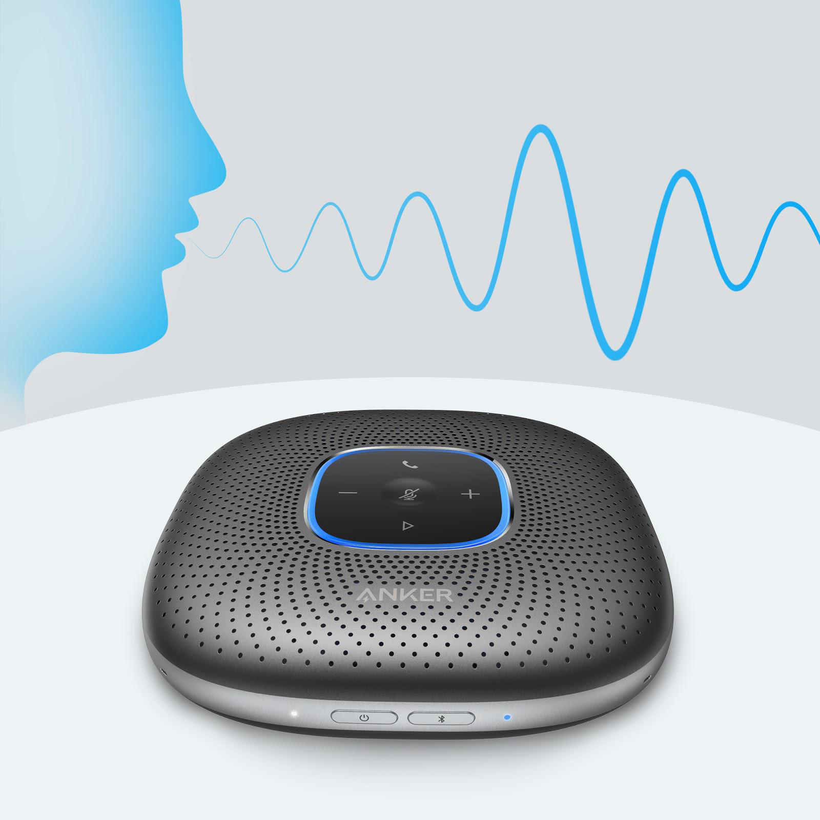 ANKER PowerConf Bluetooth Konferenzlautsprecher Grau/Schwarz