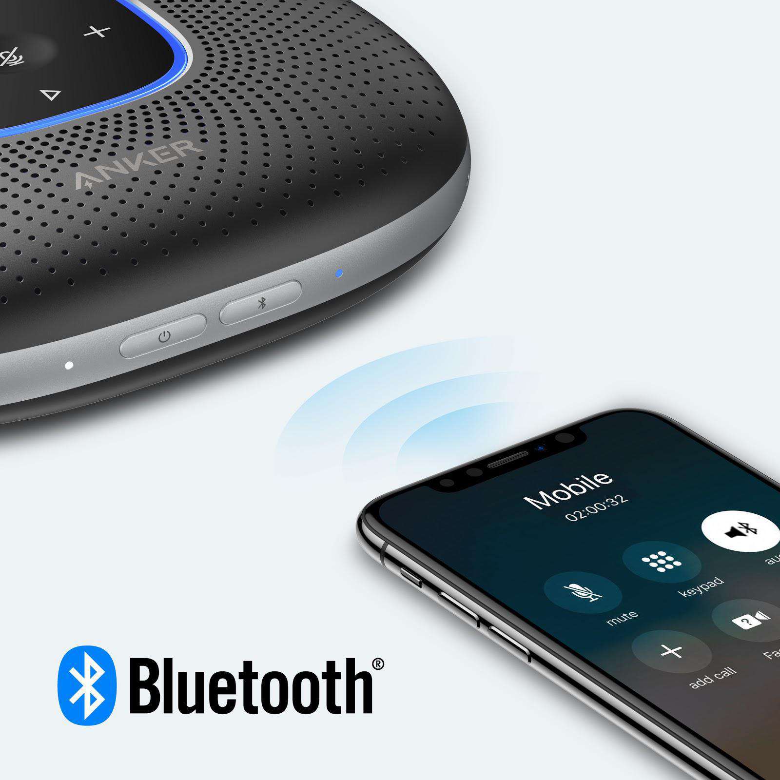 ANKER PowerConf Bluetooth Konferenzlautsprecher Grau/Schwarz