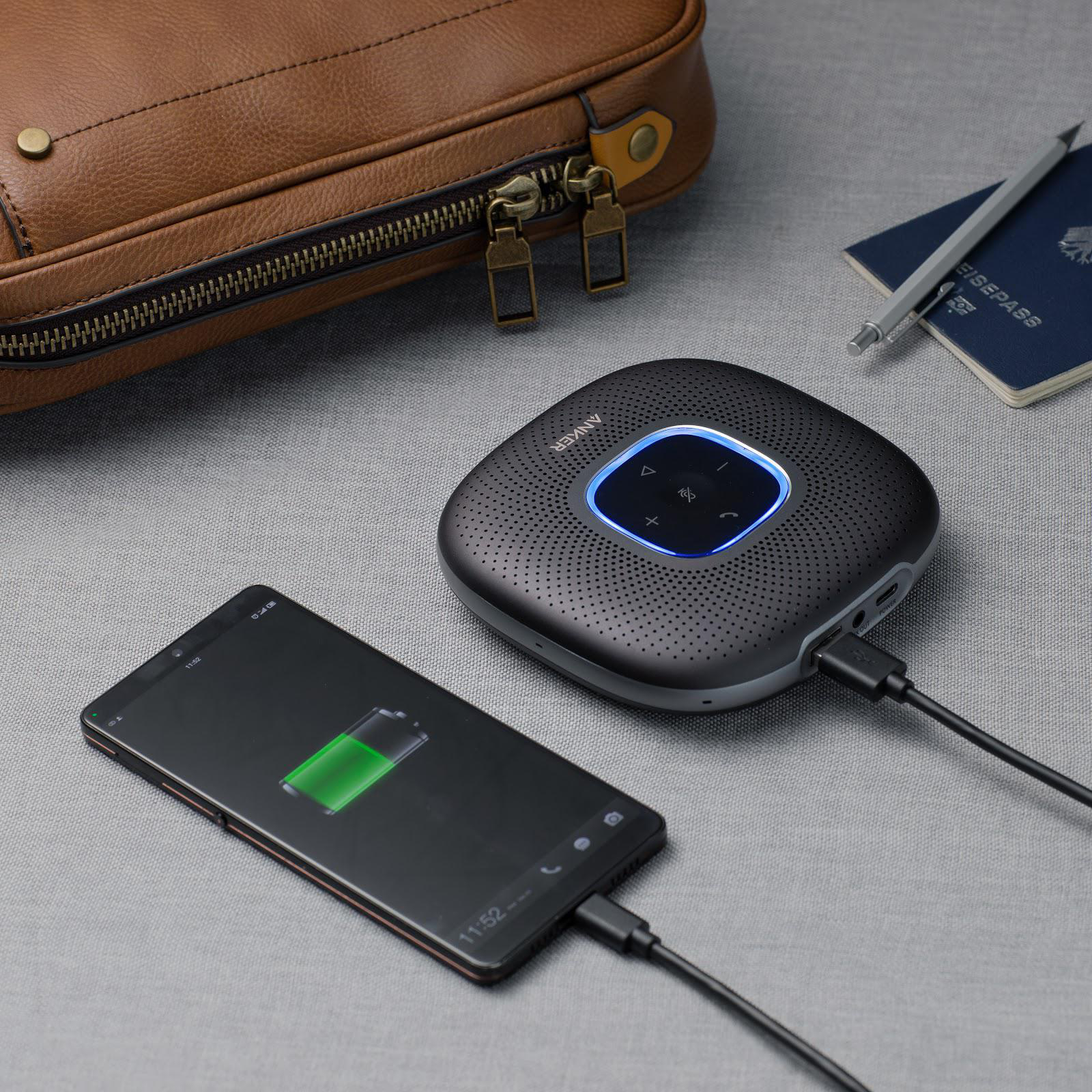 ANKER PowerConf Bluetooth Konferenzlautsprecher Grau/Schwarz