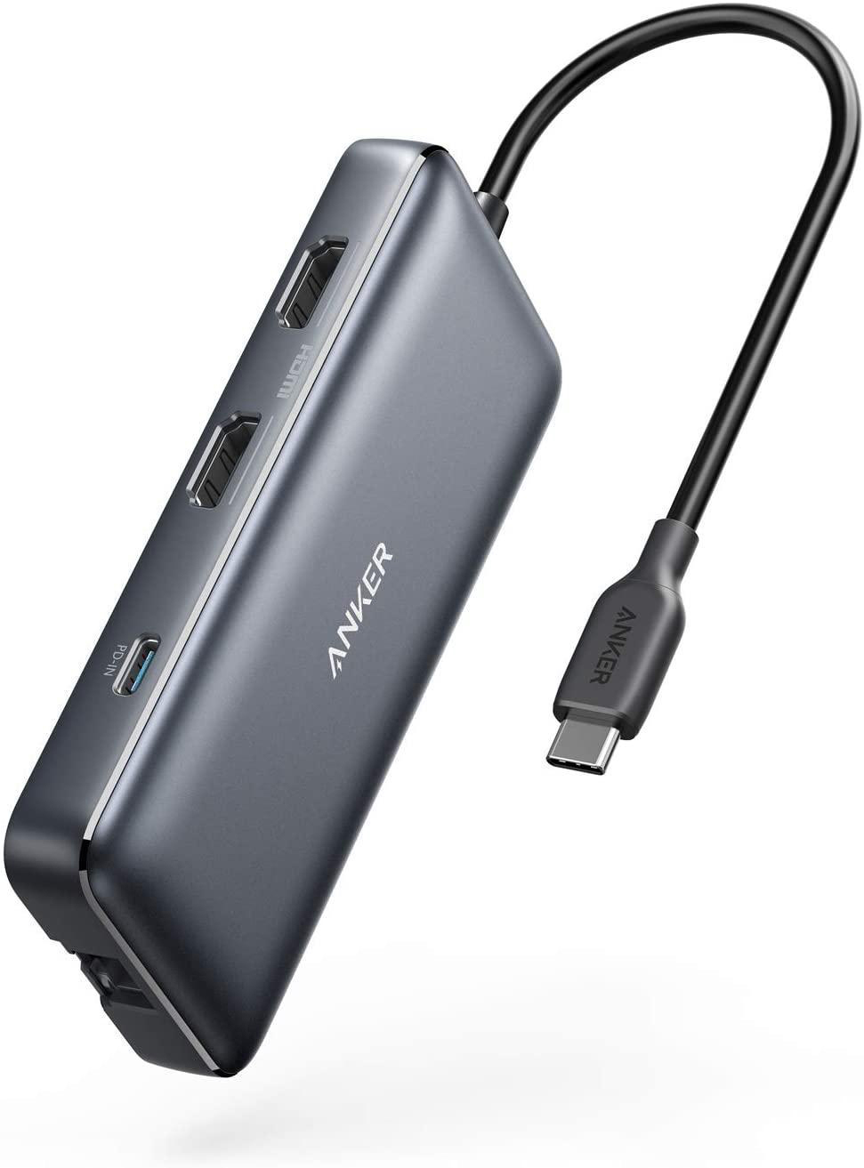 ANKER PowerExpand 8-in-1 Hub, Grau USB-C Media, PD