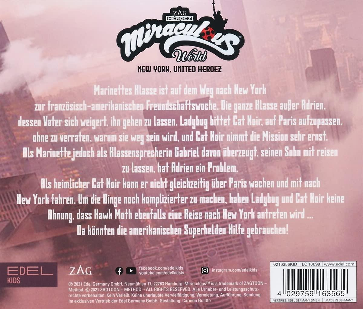Rückseite einer Miraculous-Cartoon-DVD mit Text auf Deutsch.