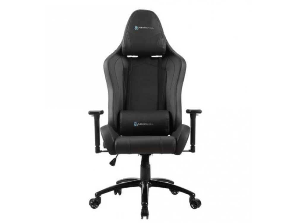 Silla gaming - Newskill Takamikura, Reposabrazos regulable, 150 Kg, Respaldo reclinable, Negro