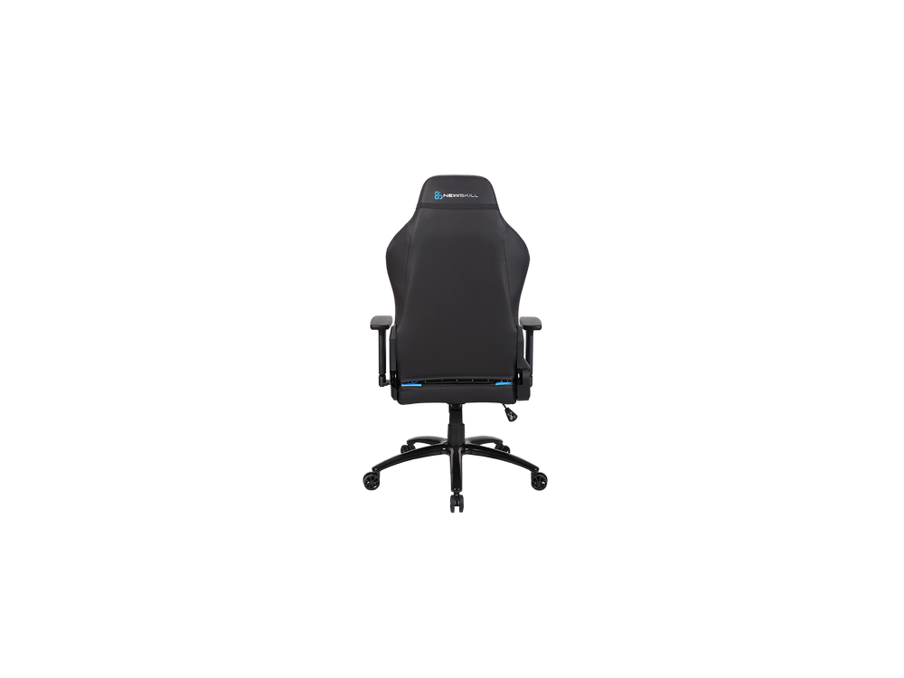 Silla gaming - Newskill Akeron, PU transpirable, Reposabrazos 3D, 150 kg, Ruedas anti-rodaduras, Azul y Negro
