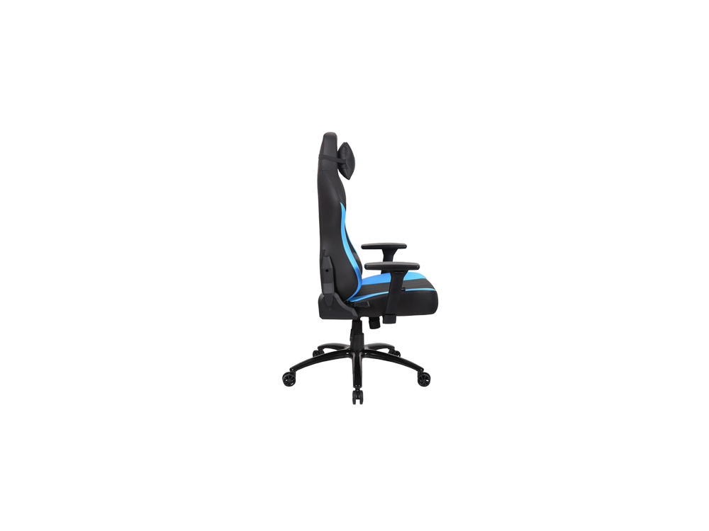 Silla gaming - Newskill Akeron, PU transpirable, Reposabrazos 3D, 150 kg, Ruedas anti-rodaduras, Azul y Negro