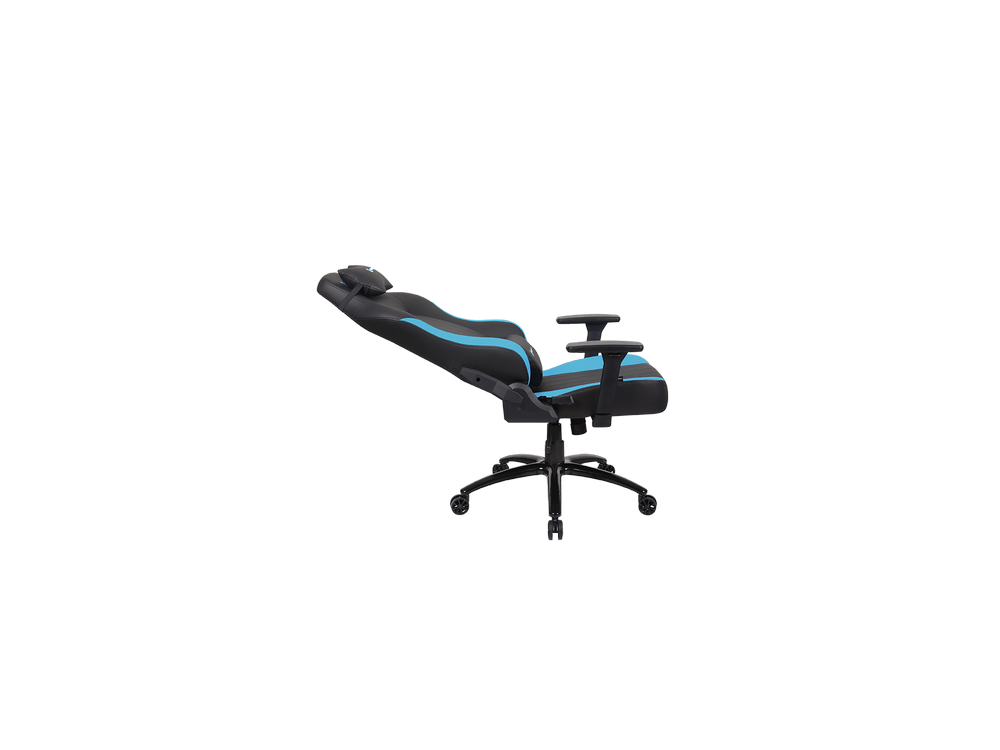 Silla gaming - Newskill Akeron, PU transpirable, Reposabrazos 3D, 150 kg, Ruedas anti-rodaduras, Azul y Negro